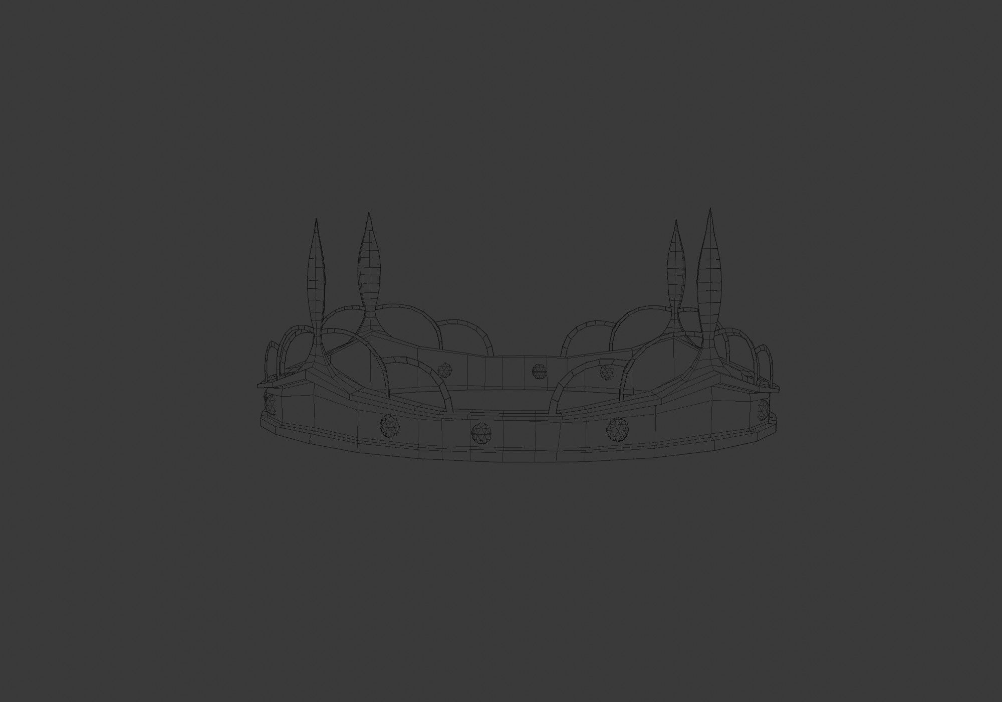 golden rusty crown  3D model_6