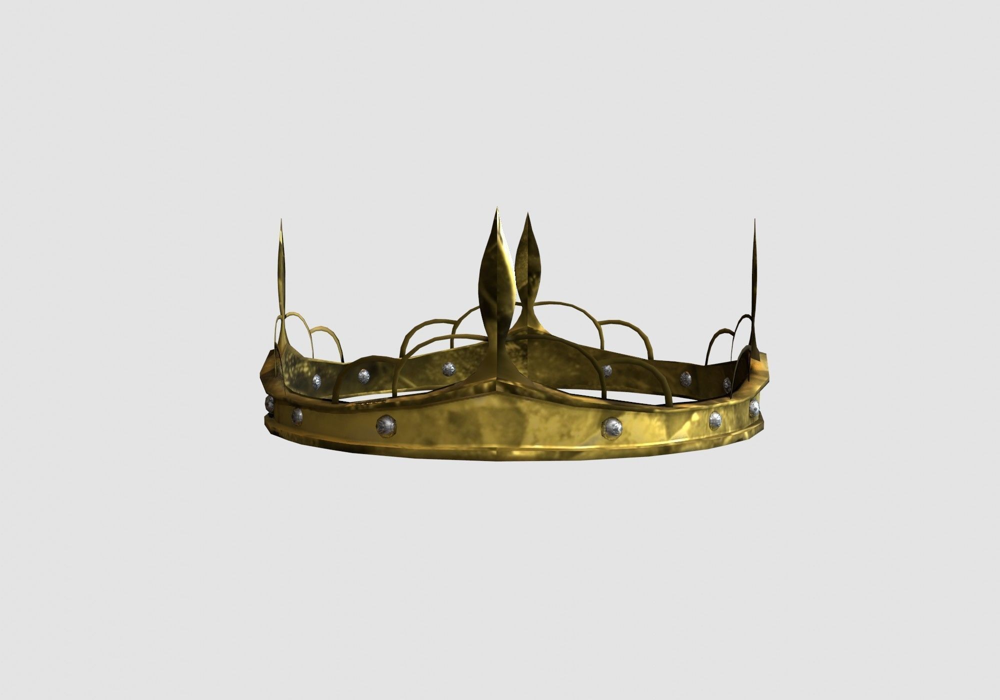 golden rusty crown  3D model_4