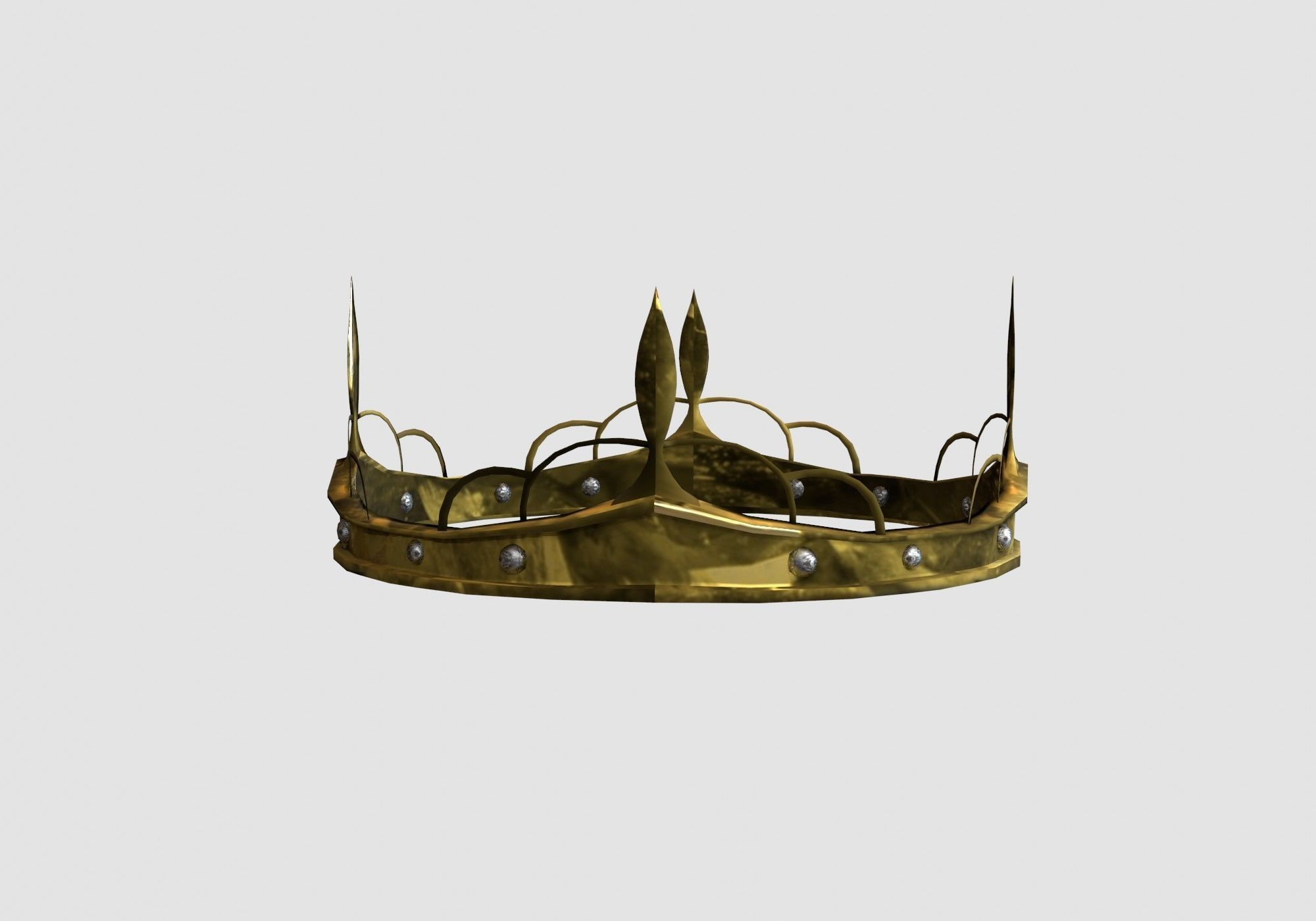 golden rusty crown  3D model_2