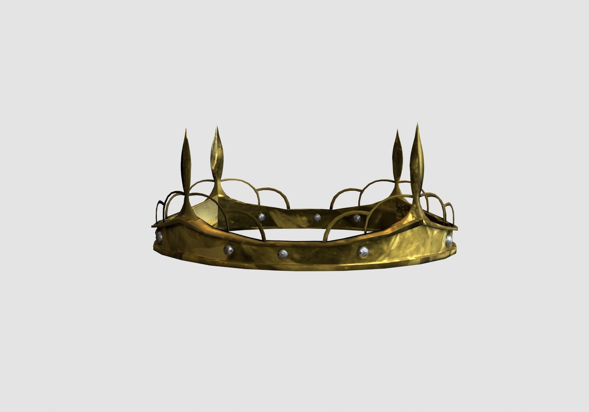 golden rusty crown  3D model_1