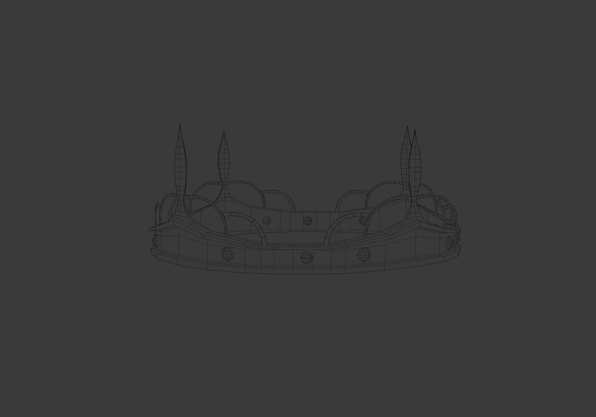 golden rusty crown  3D model_8