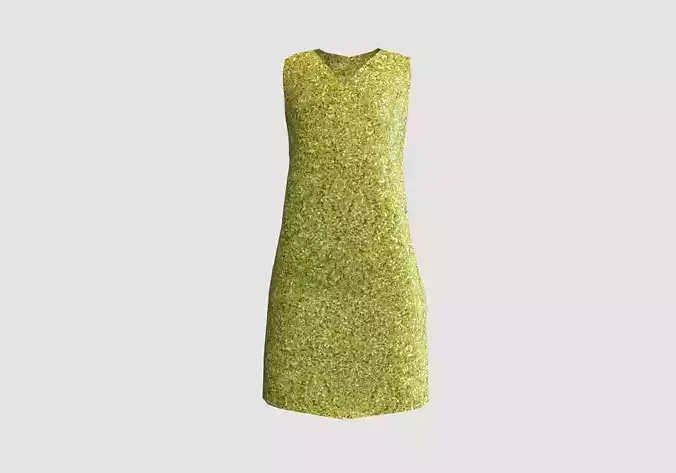 golden glittery dress  3D model