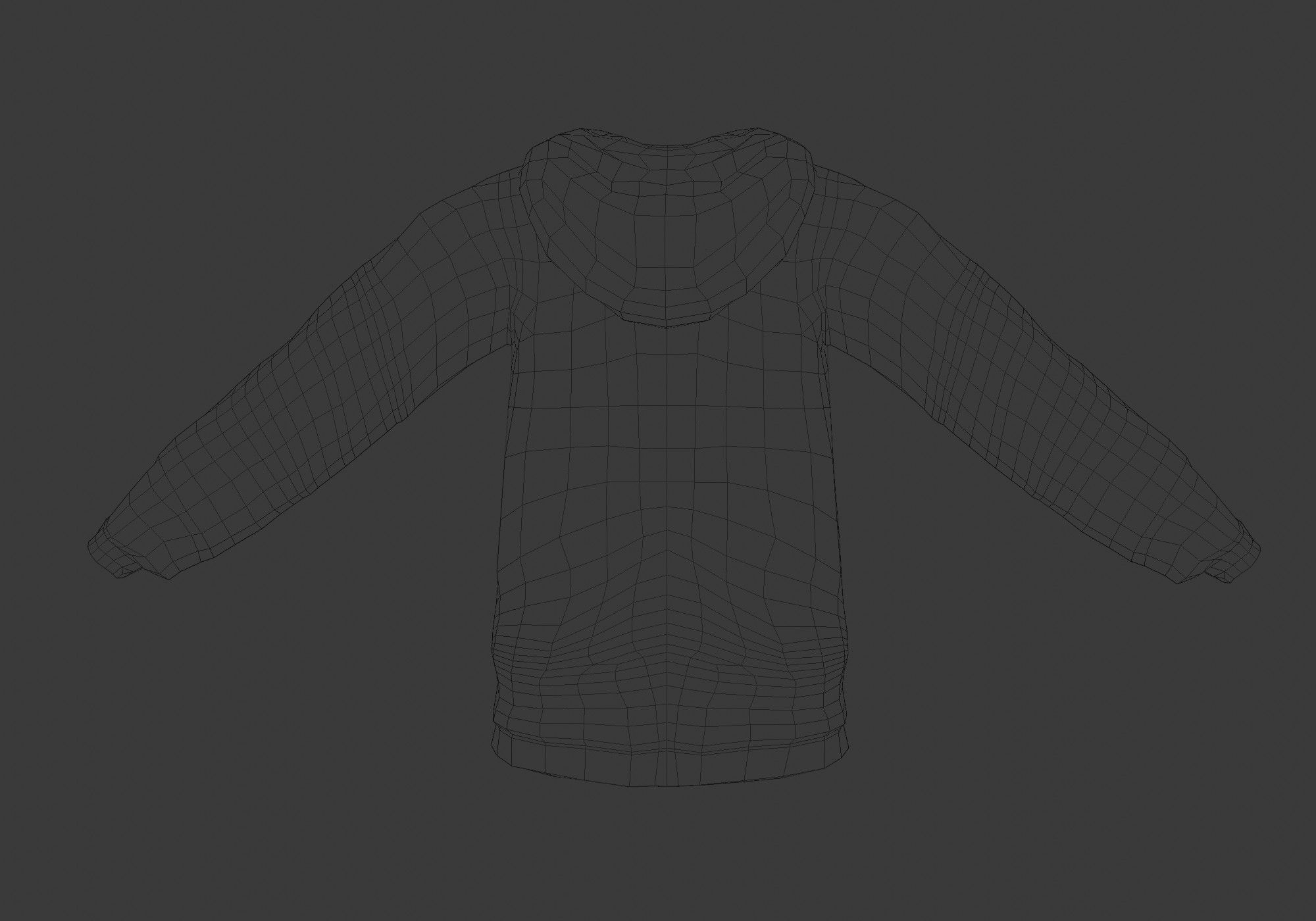 dark gray hoodie 3D model_9