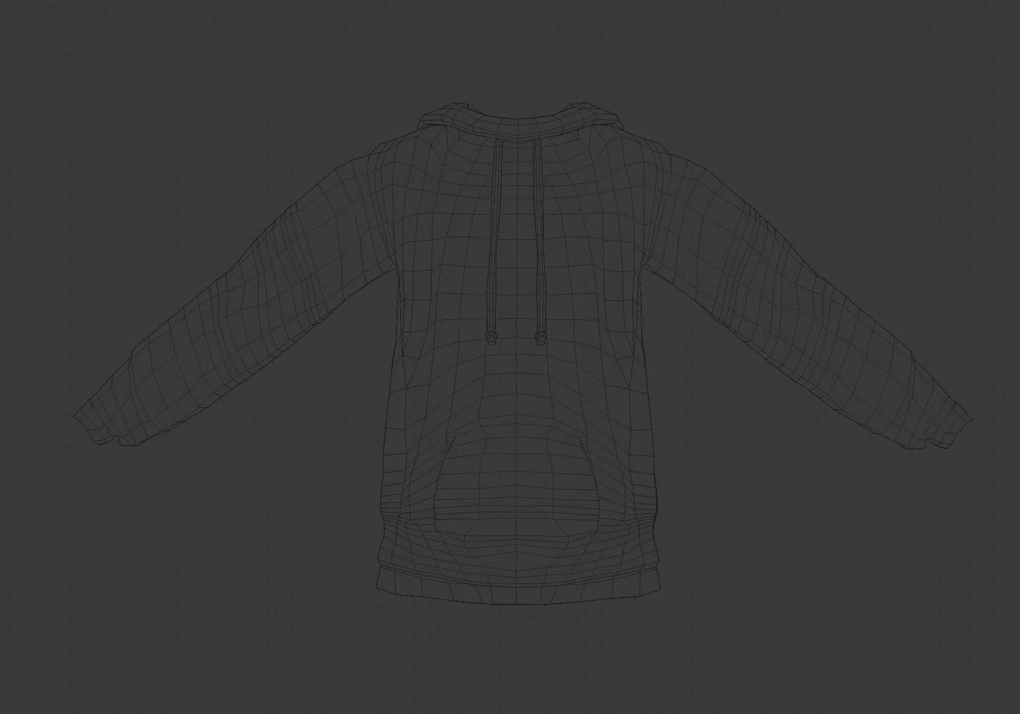 dark gray hoodie 3D model_5