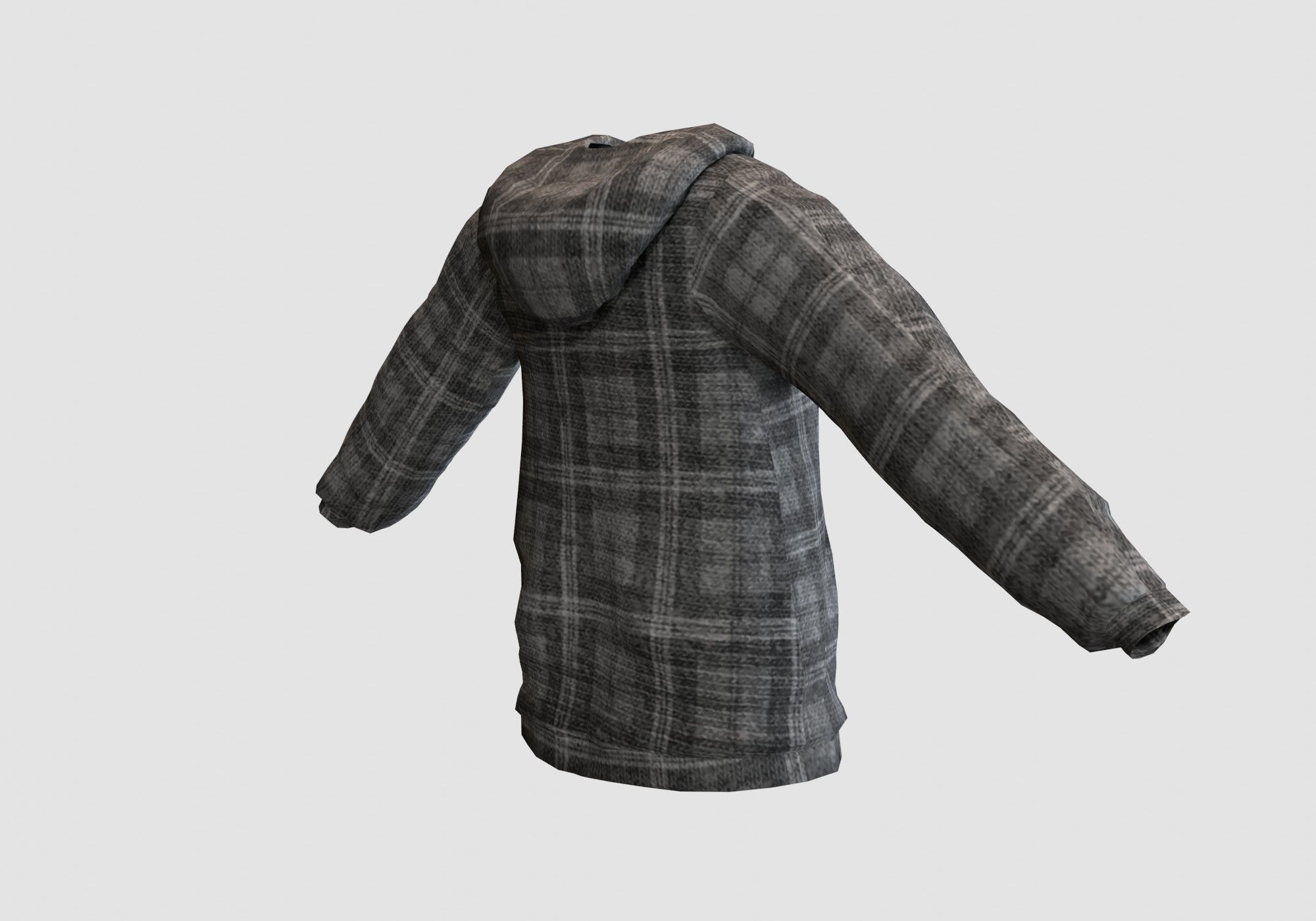 dark gray hoodie 3D model_3
