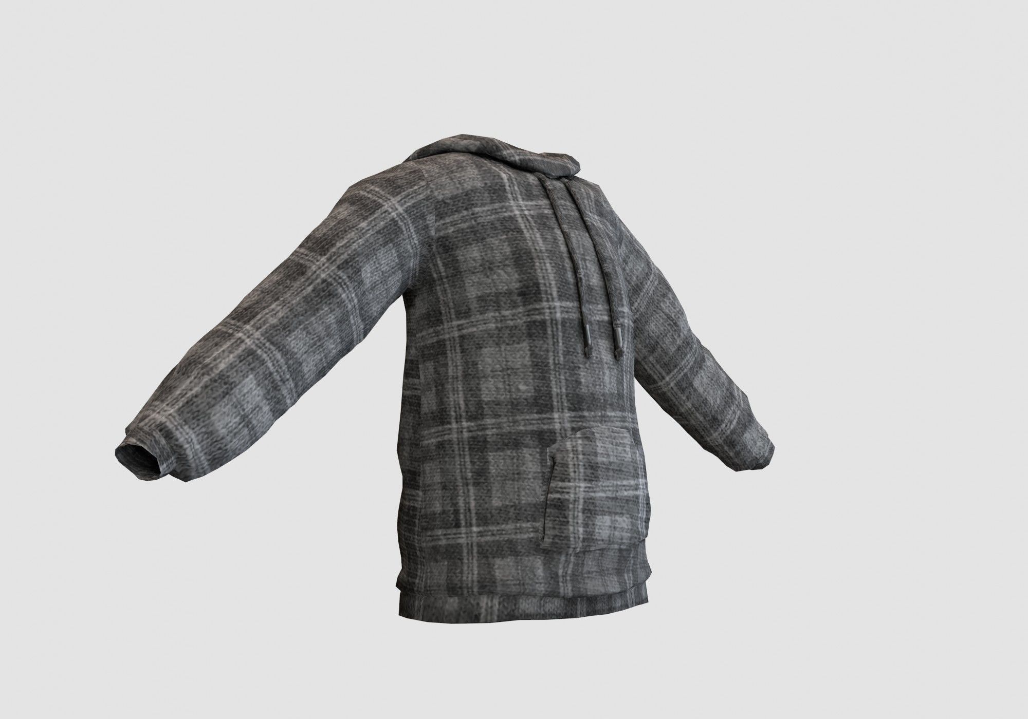 dark gray hoodie 3D model_1