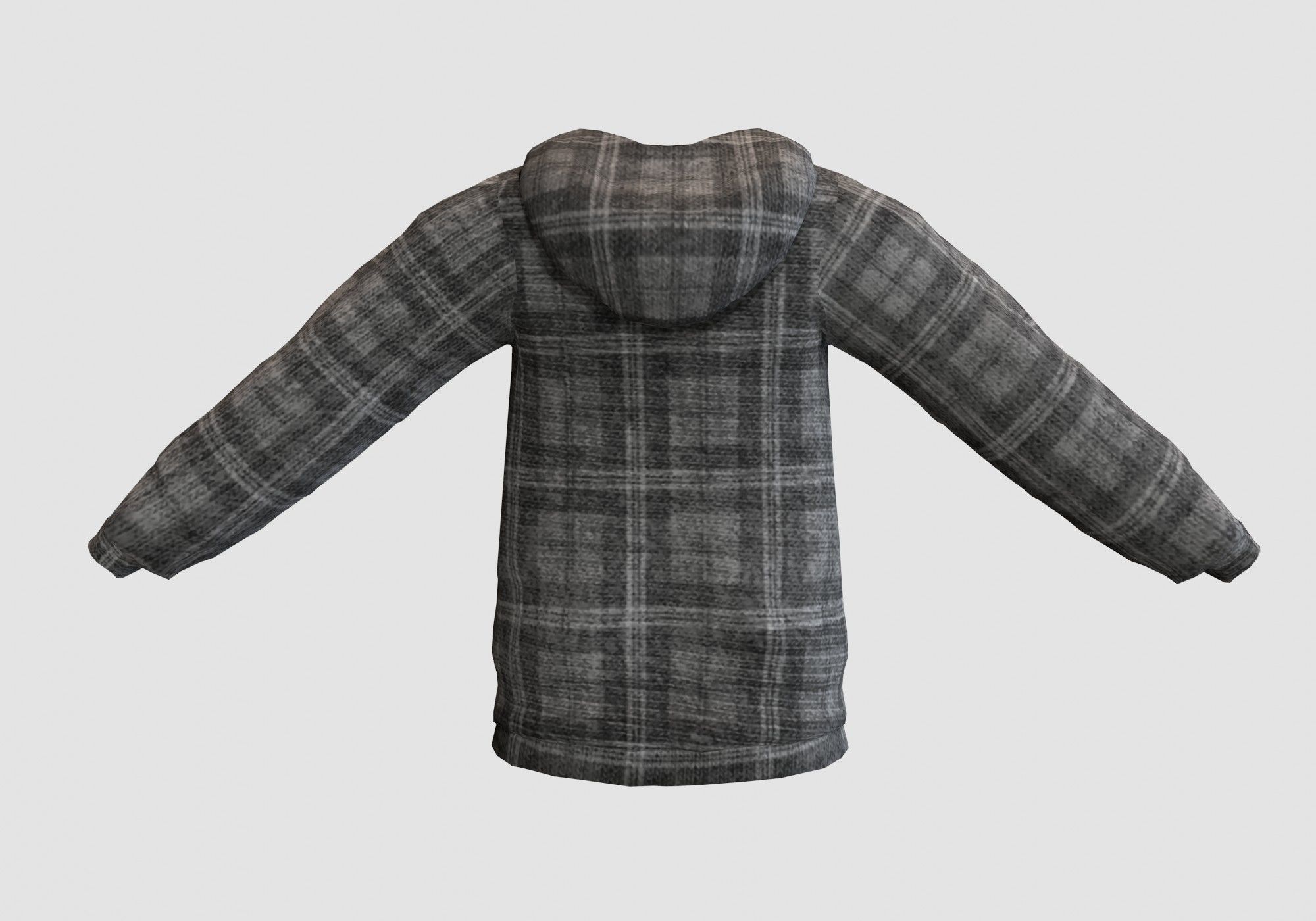 dark gray hoodie 3D model_4