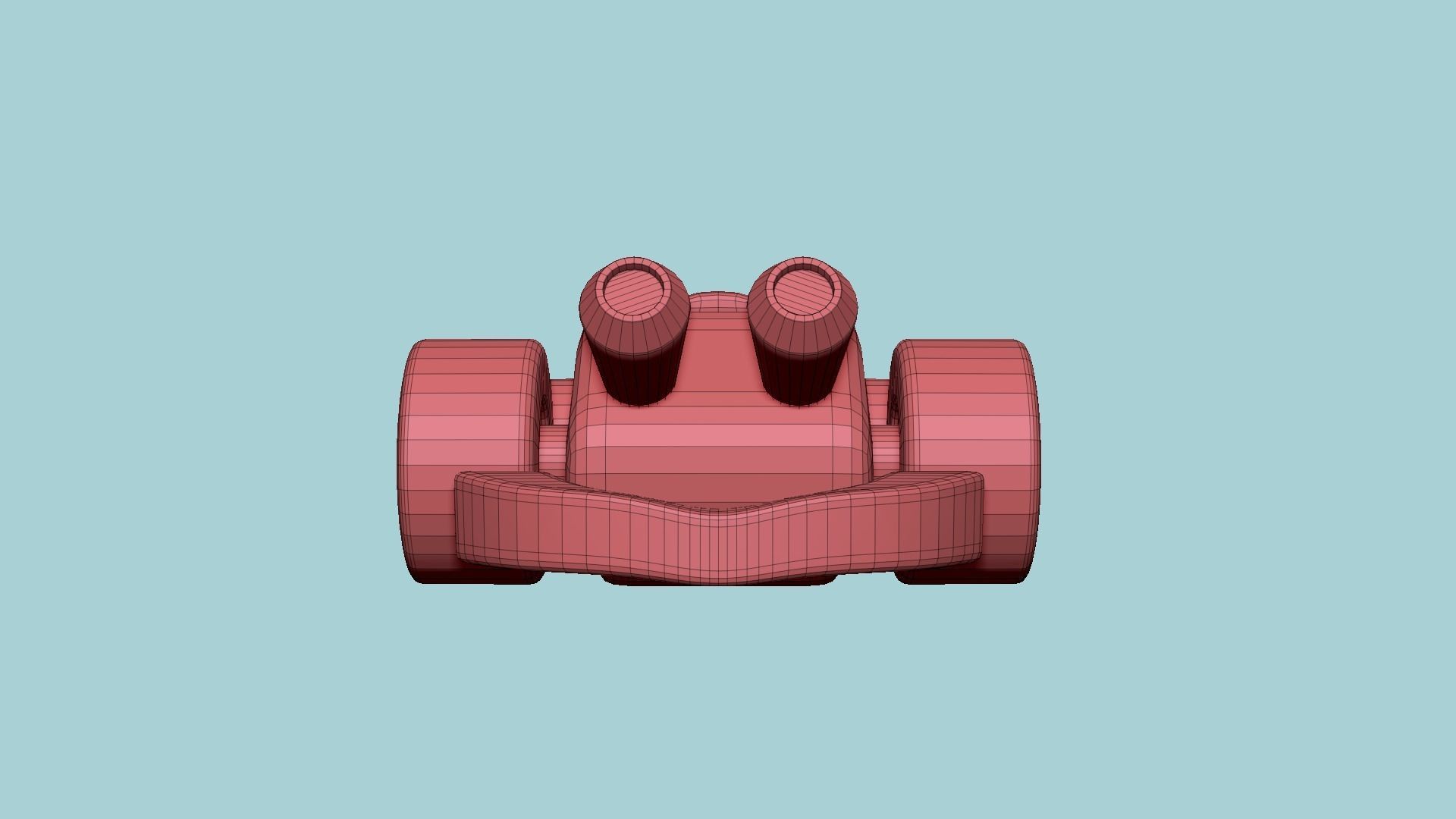 Cartoon Kart D01 Red - Vehicle Racing Design Low-poly 3D model_17