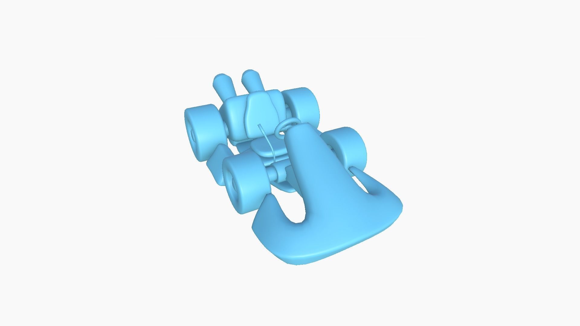 Cartoon Kart D01 Red - Vehicle Racing Design Low-poly 3D model_7