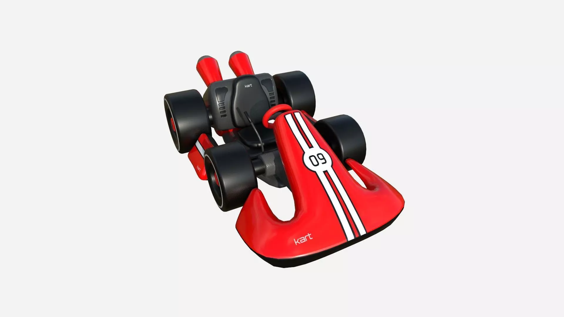 Cartoon Kart D01 Red - Vehicle Racing Design Low-poly 3D model_0