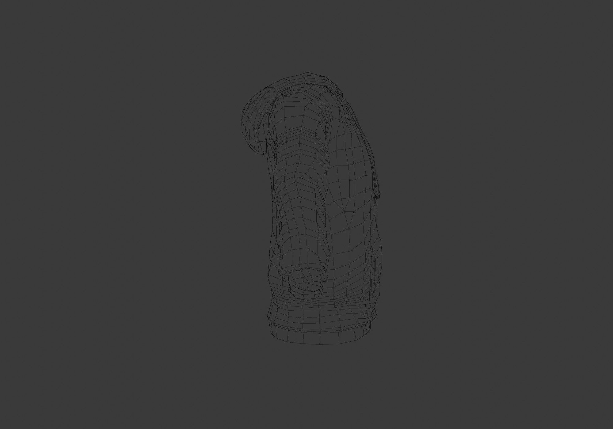 checkered gray hoodie 3D model_7