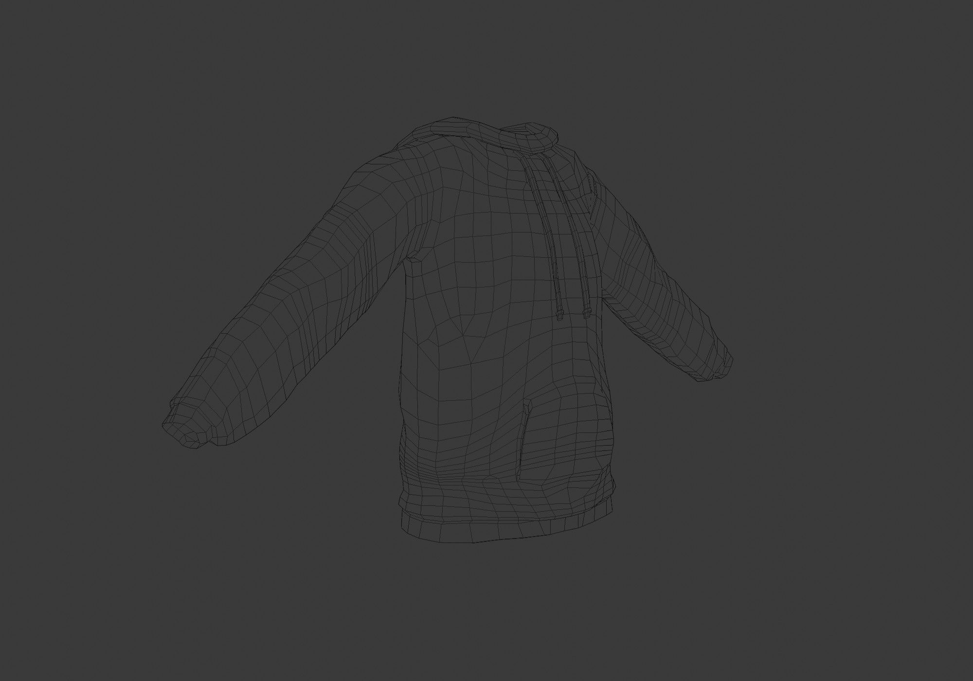 checkered gray hoodie 3D model_6