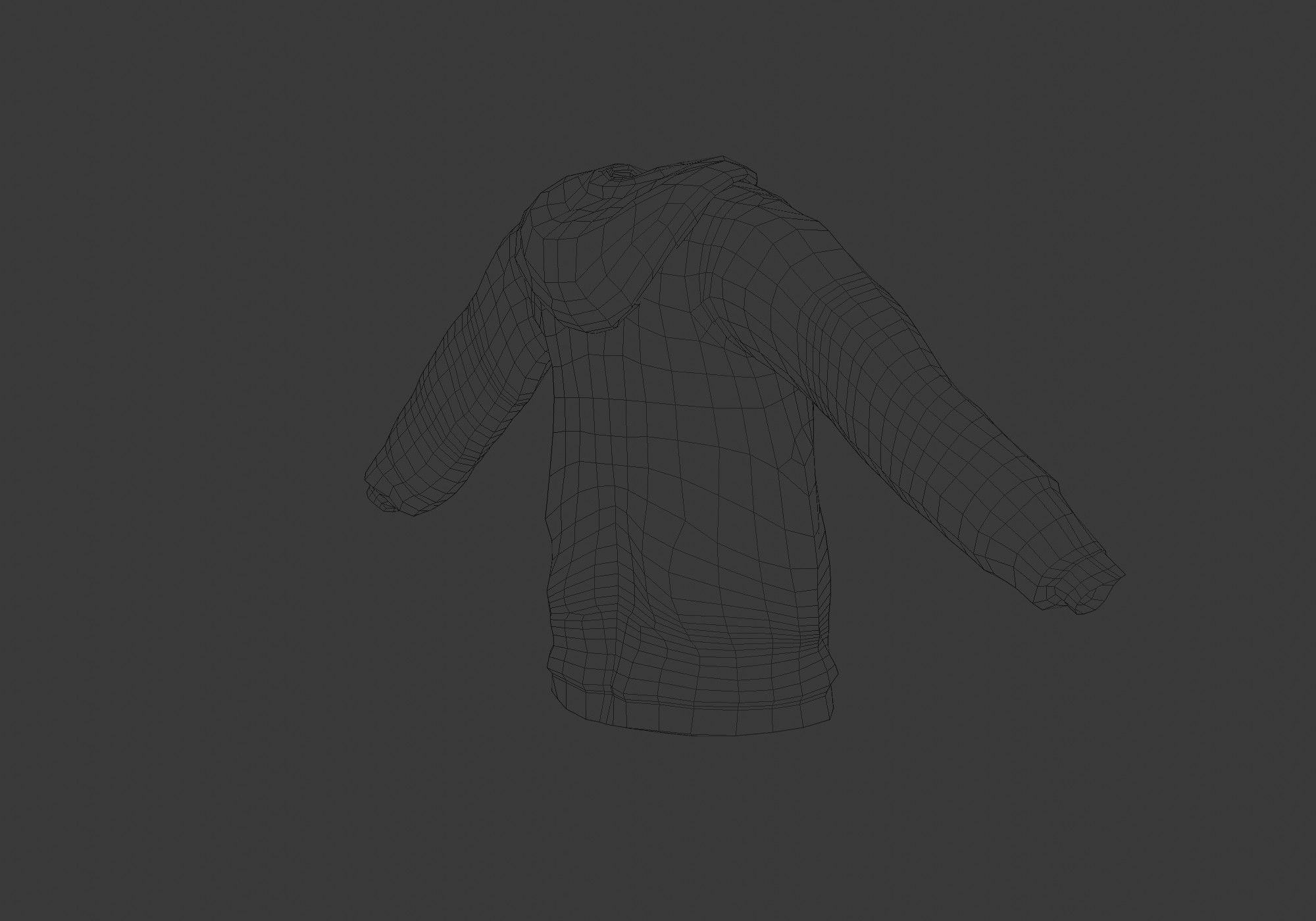 checkered gray hoodie 3D model_8
