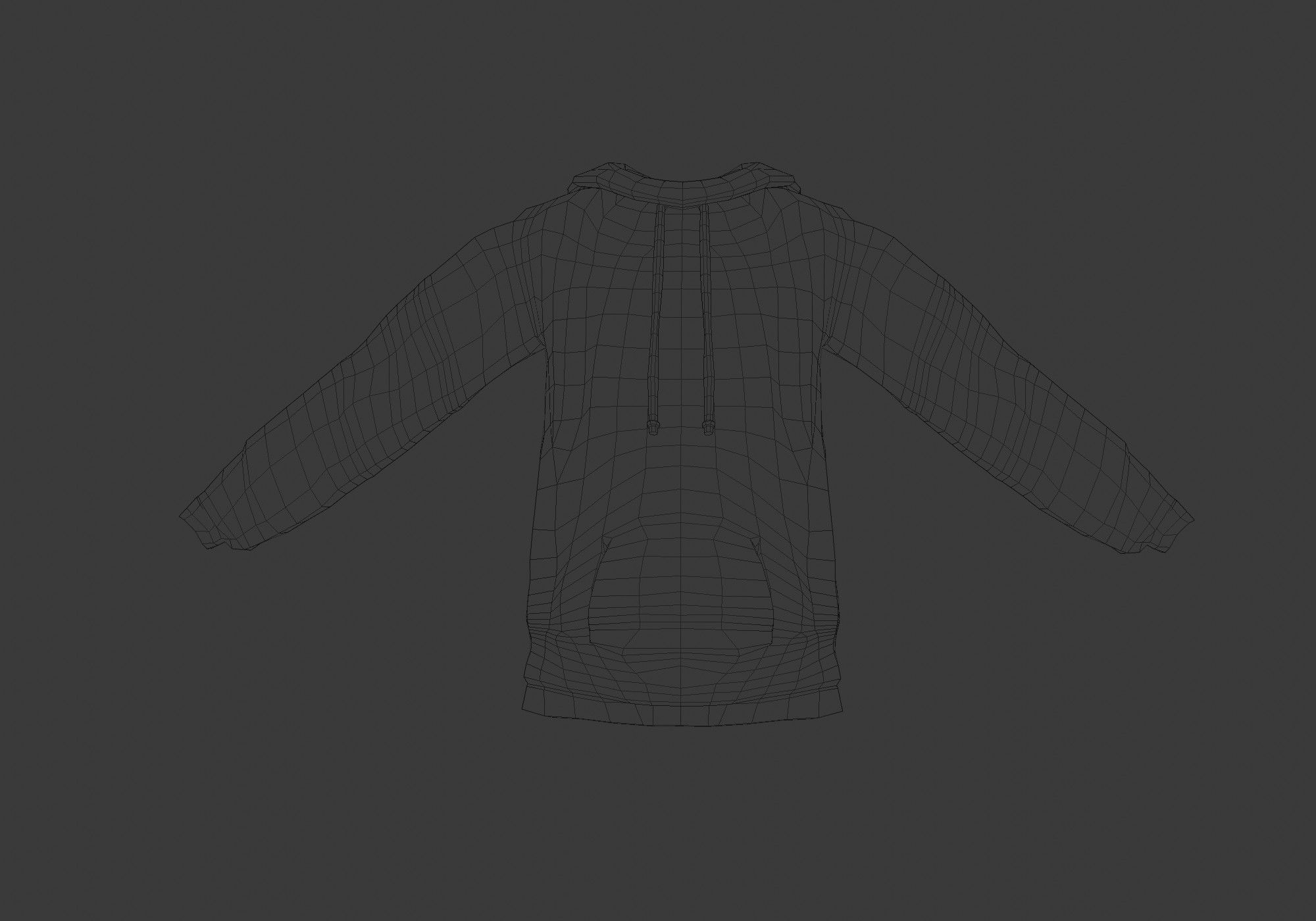 checkered gray hoodie 3D model_5