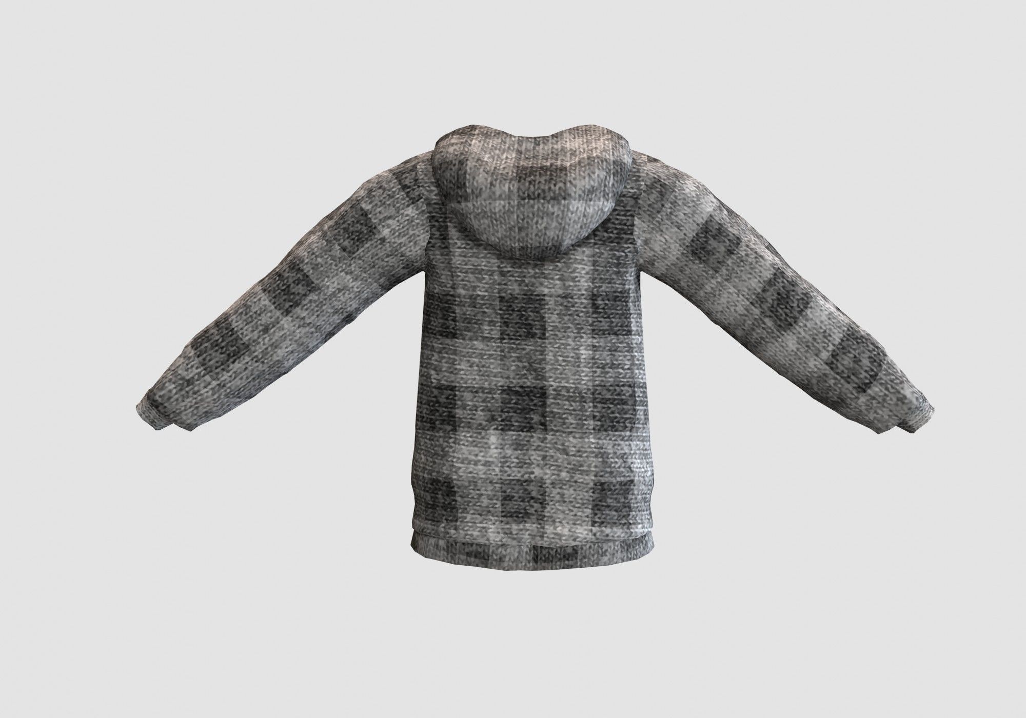 checkered gray hoodie 3D model_4