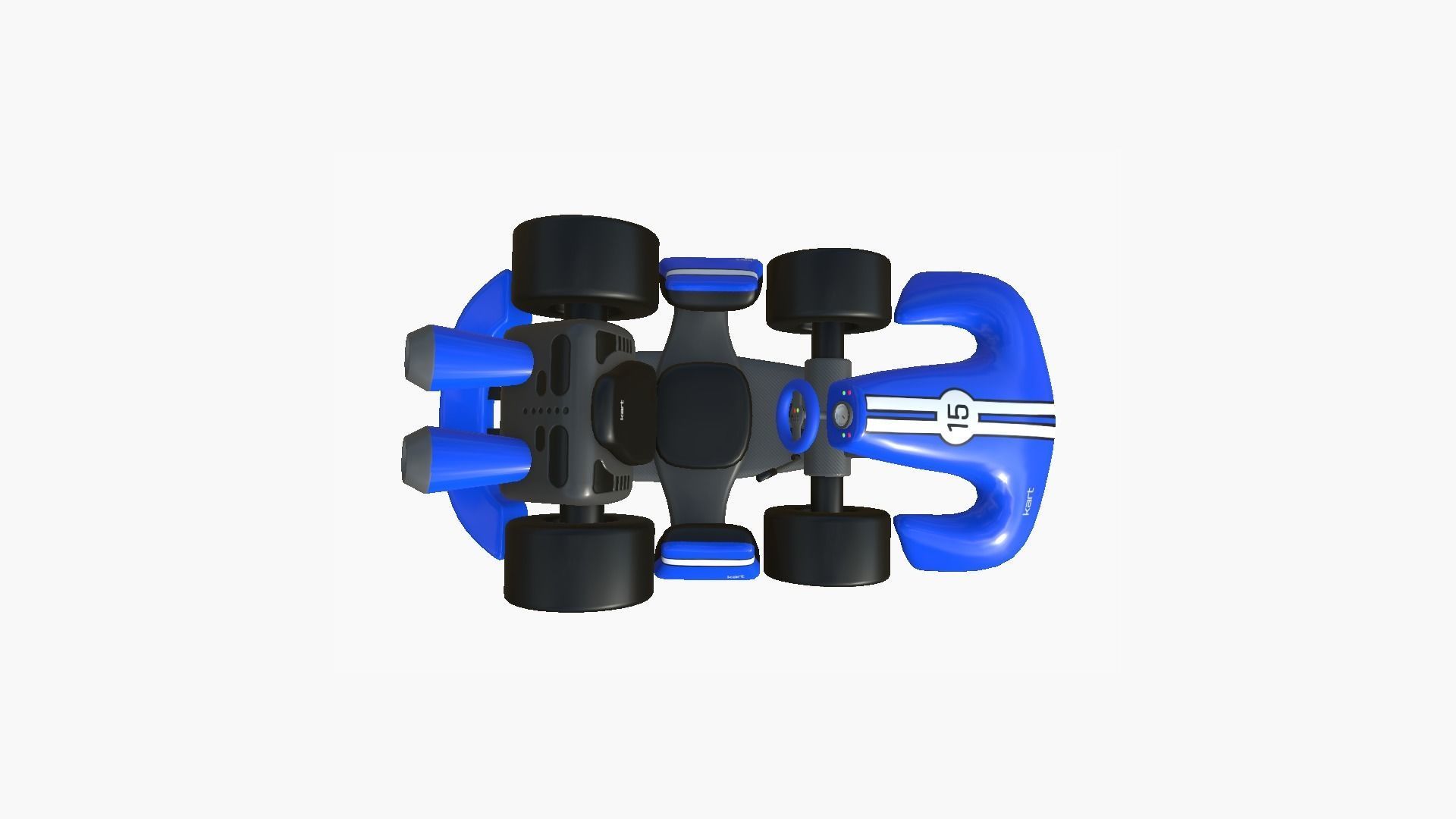 Cartoon Kart D02 Blue - Vehicle Racing Design Low-poly 3D model_4