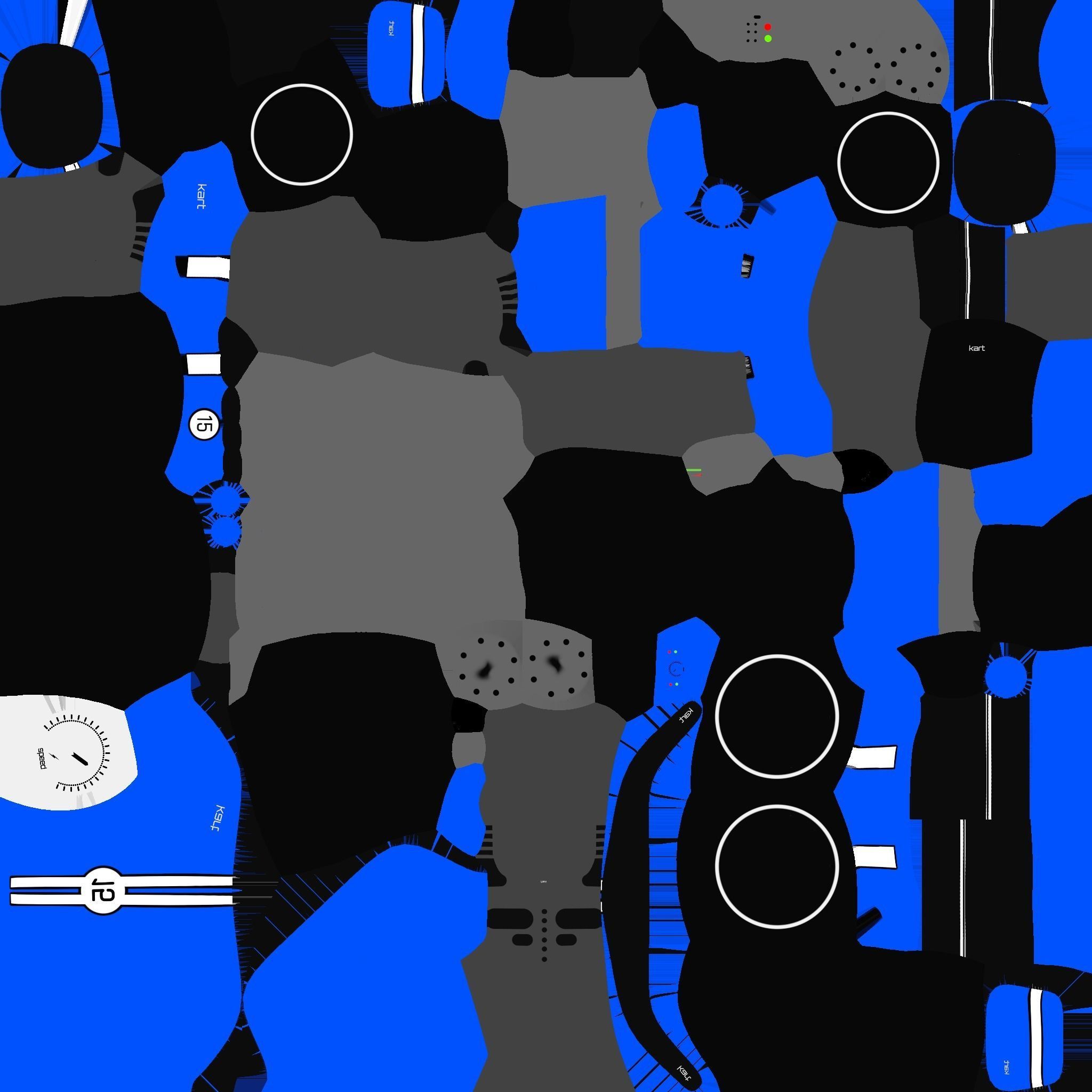 Cartoon Kart D02 Blue - Vehicle Racing Design Low-poly 3D model_20