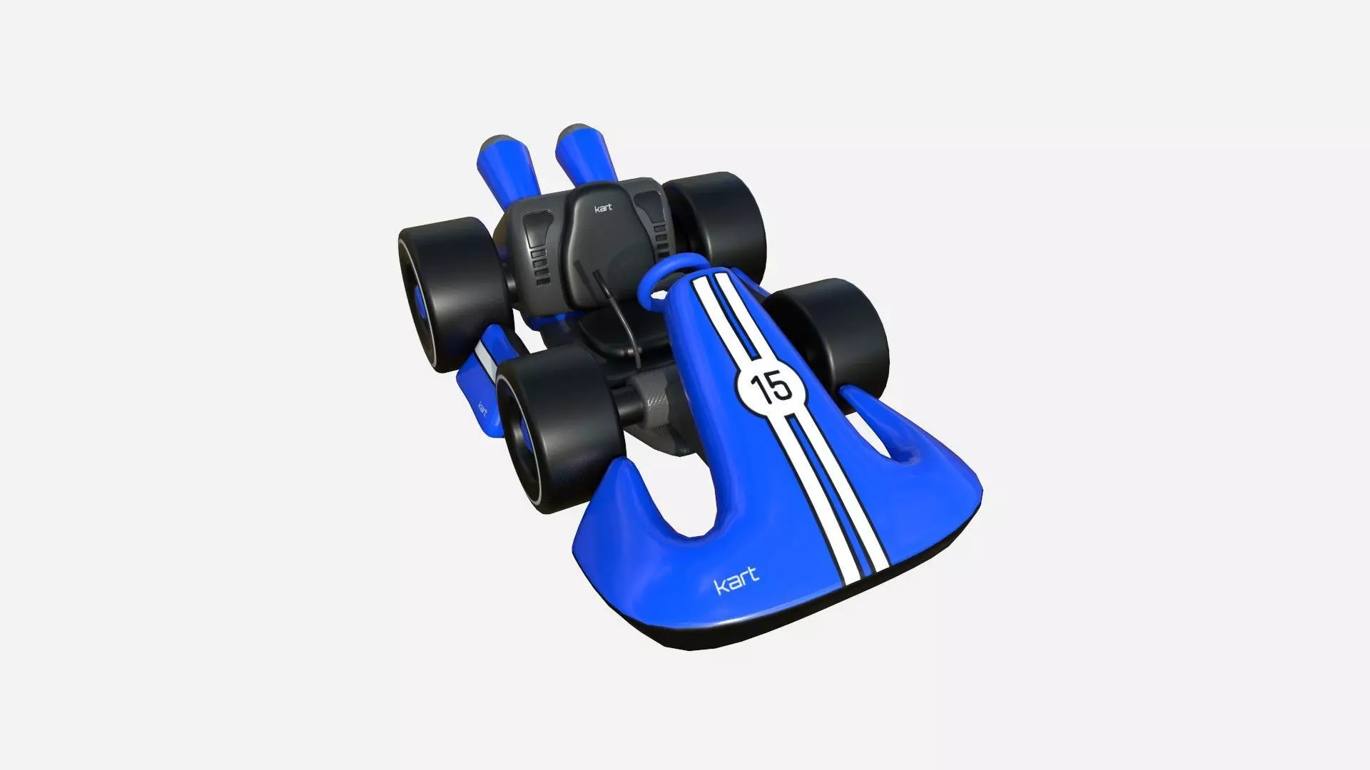 Cartoon Kart D02 Blue - Vehicle Racing Design Low-poly 3D model_0