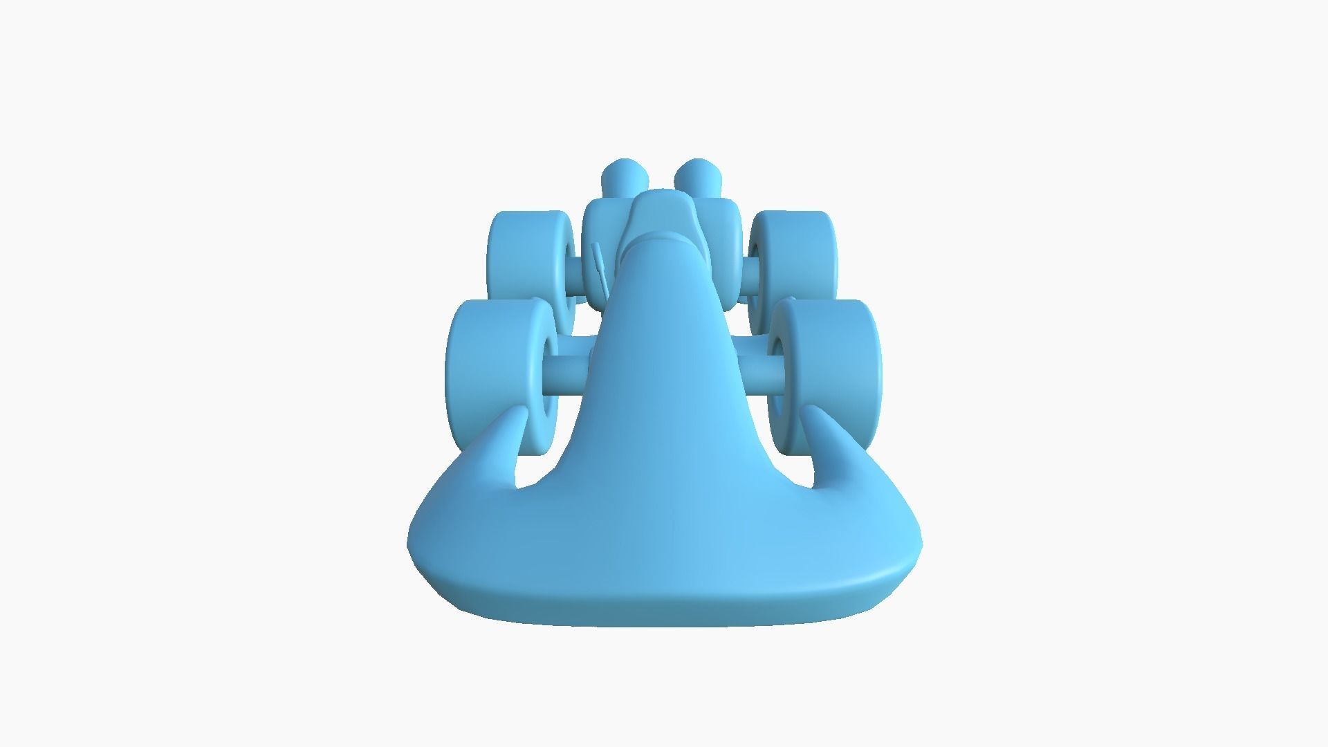 Cartoon Kart D02 Blue - Vehicle Racing Design Low-poly 3D model_11
