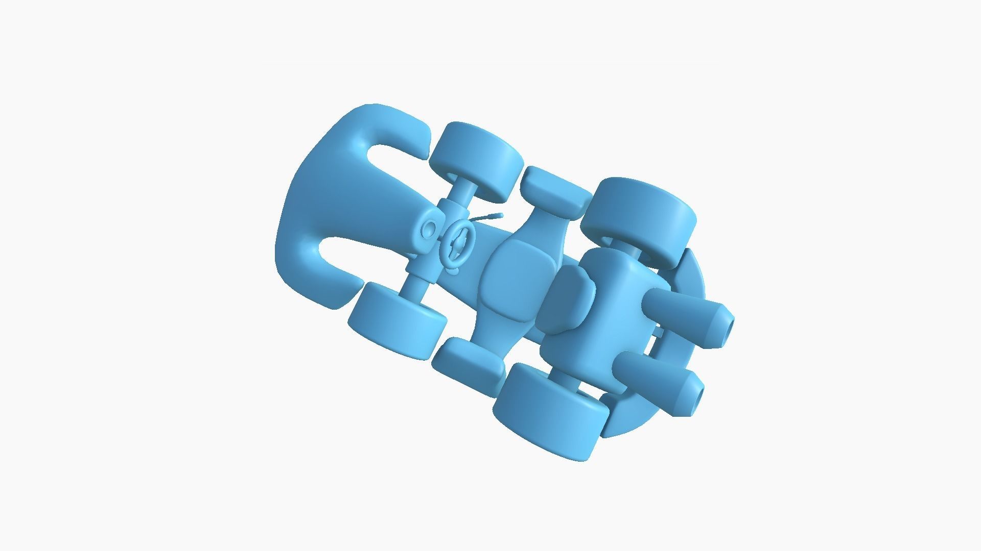 Cartoon Kart D03 Yellow - Vehicle Racing Design Low-poly 3D model_10