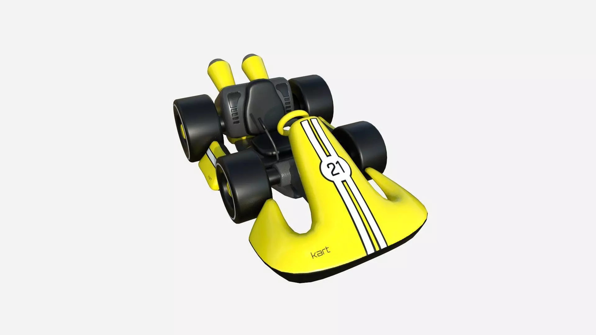 Cartoon Kart D03 Yellow - Vehicle Racing Design Low-poly 3D model_0