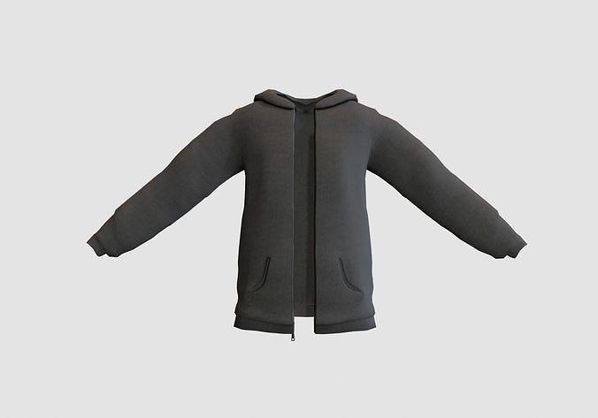 basic gray jacket  Low-poly 3D model