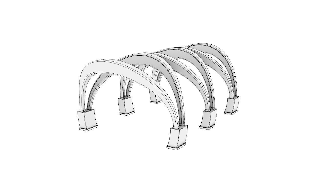 Shade Structure Architectural Stand Alone Structure 3D model_21