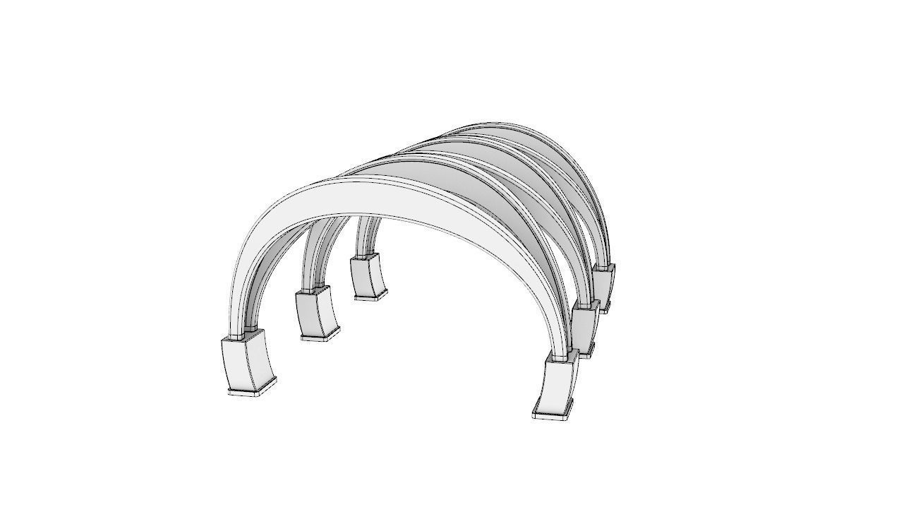 Shade Structure Architectural Stand Alone Structure 3D model_10