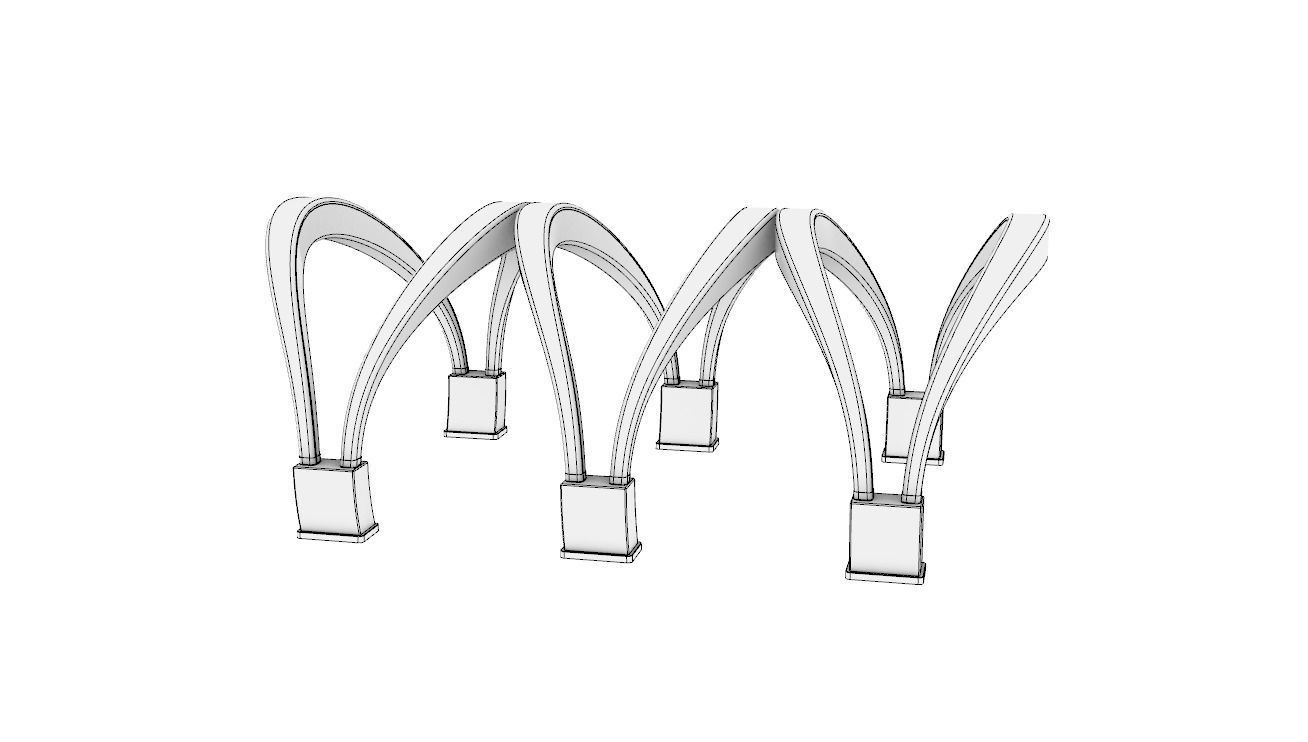 Shade Structure Architectural Stand Alone Structure 3D model_5