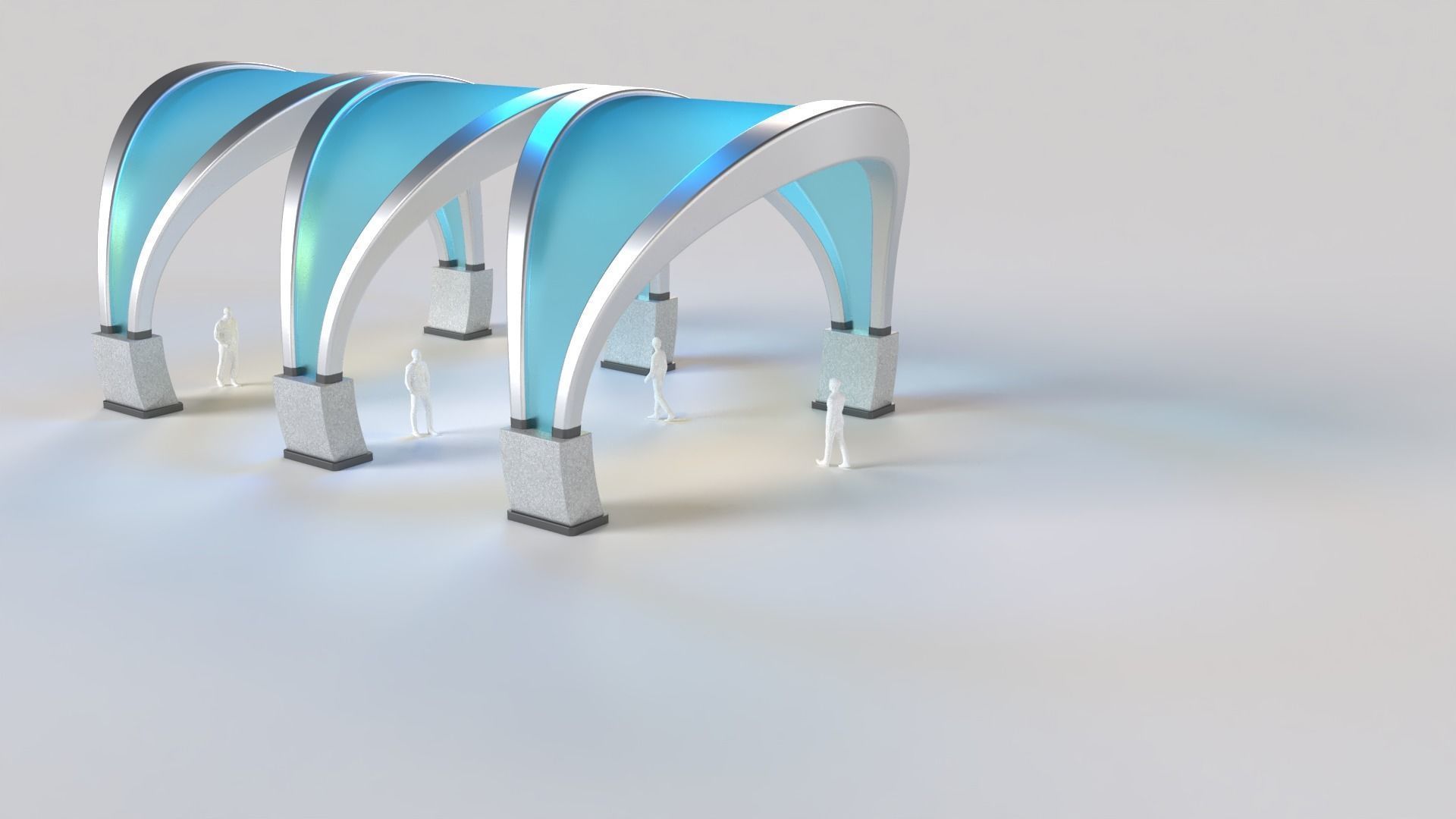 Shade Structure Architectural Stand Alone Structure 3D model_1