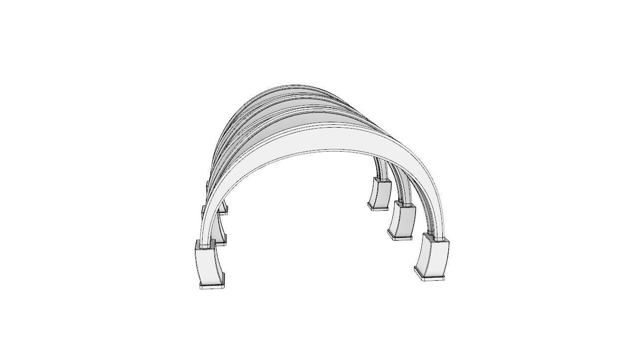 Shade Structure Architectural Stand Alone Structure 3D model_9