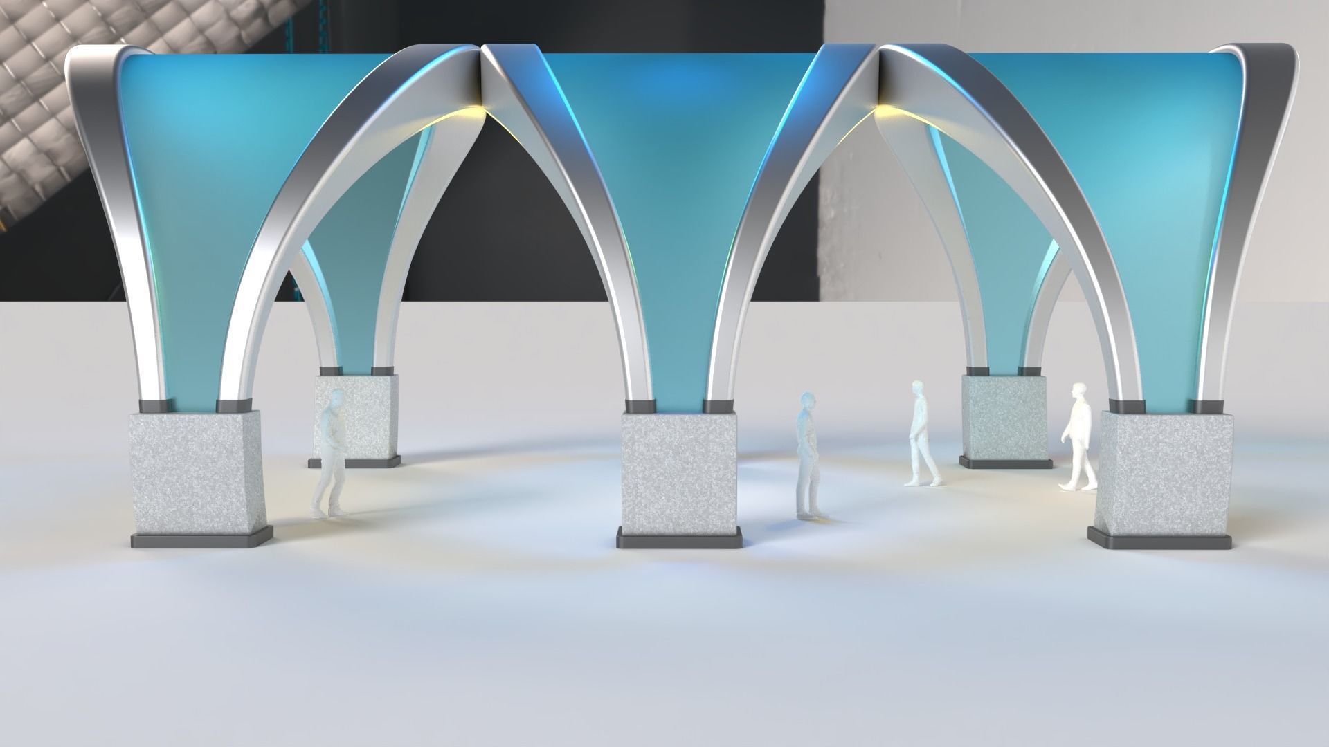 Shade Structure Architectural Stand Alone Structure 3D model_2