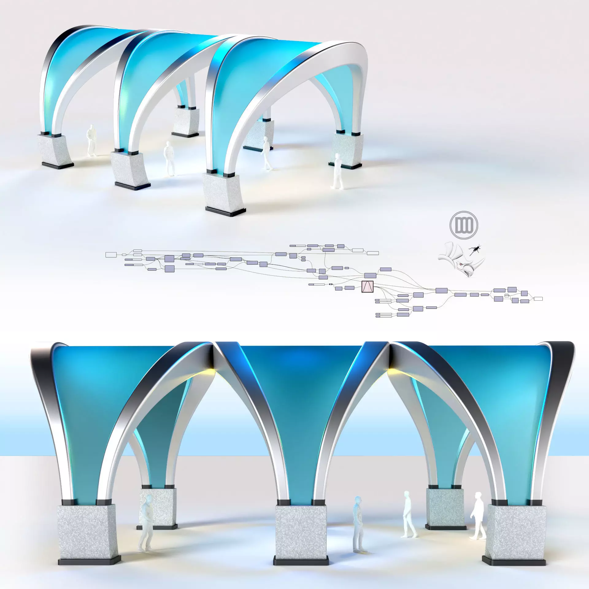 Shade Structure Architectural Stand Alone Structure 3D model_0