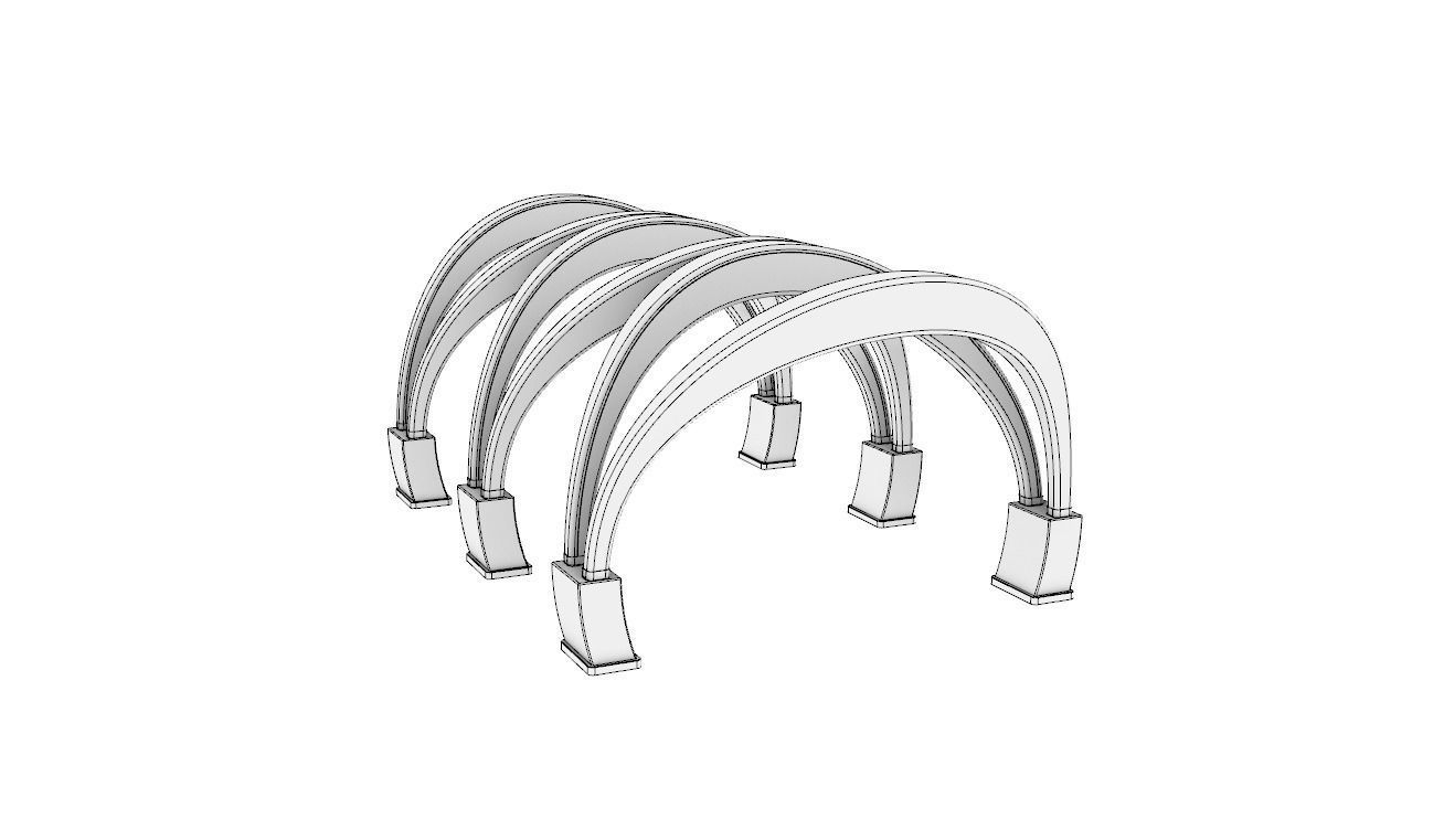 Shade Structure Architectural Stand Alone Structure 3D model_8