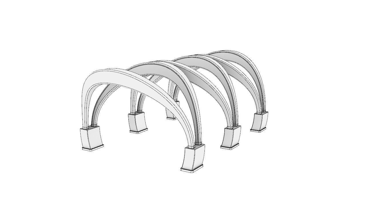 Shade Structure Architectural Stand Alone Structure 3D model_11