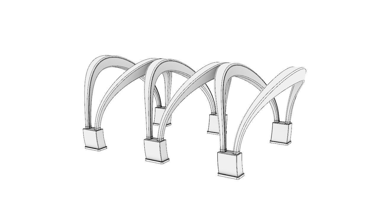 Shade Structure Architectural Stand Alone Structure 3D model_6