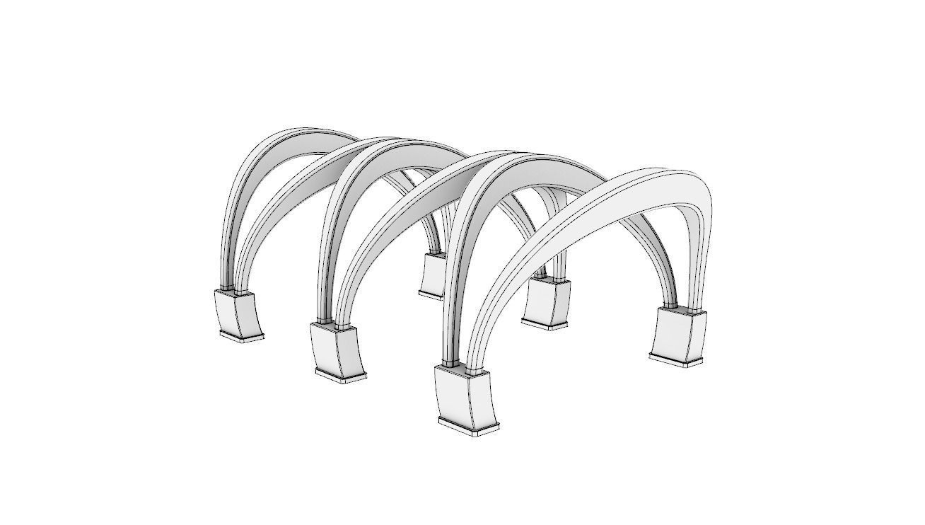 Shade Structure Architectural Stand Alone Structure 3D model_7