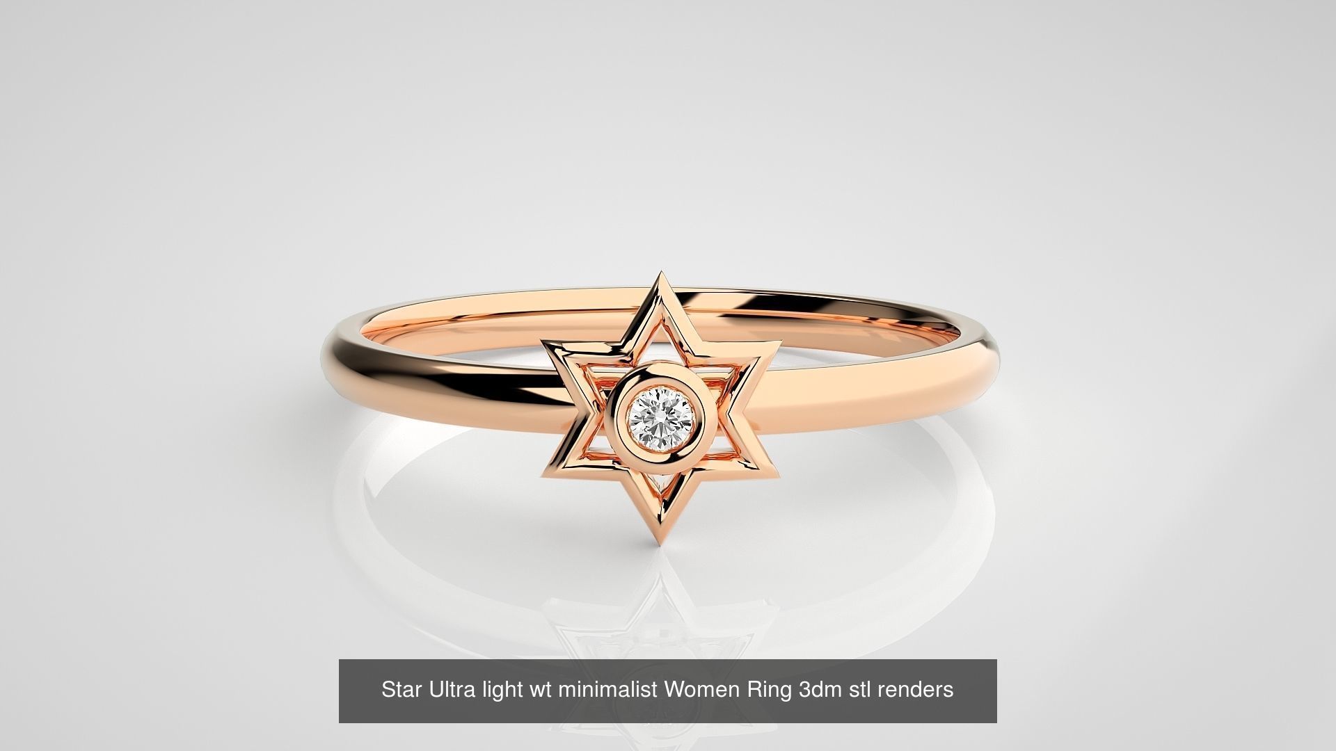 9 Star Ultra light wt minimalist Women Ring 3dm stl renders 3D Model Collection_9
