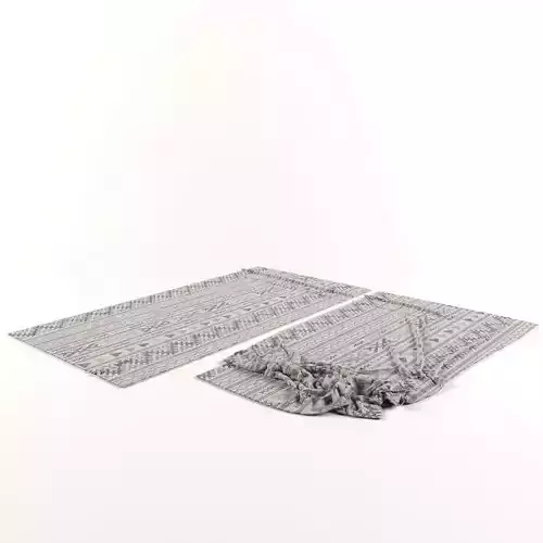 Folded carpet - rug 3D model