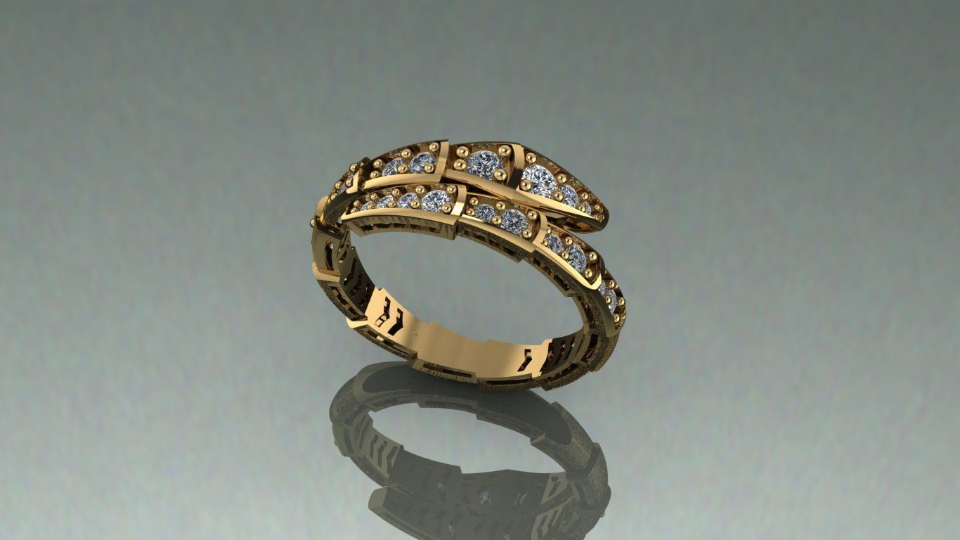 Tried Fusion Snake Ring 3D print model_1