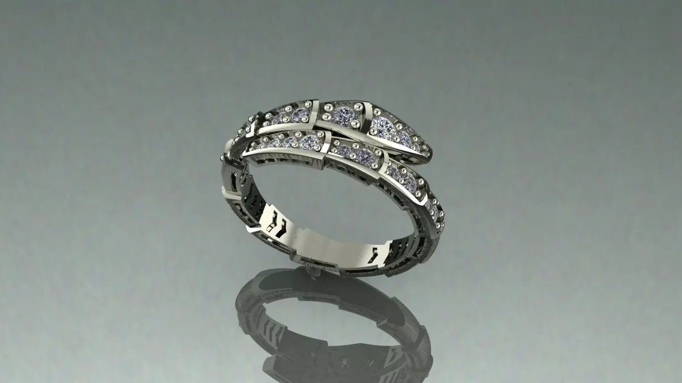 Tried Fusion Snake Ring 3D print model_0