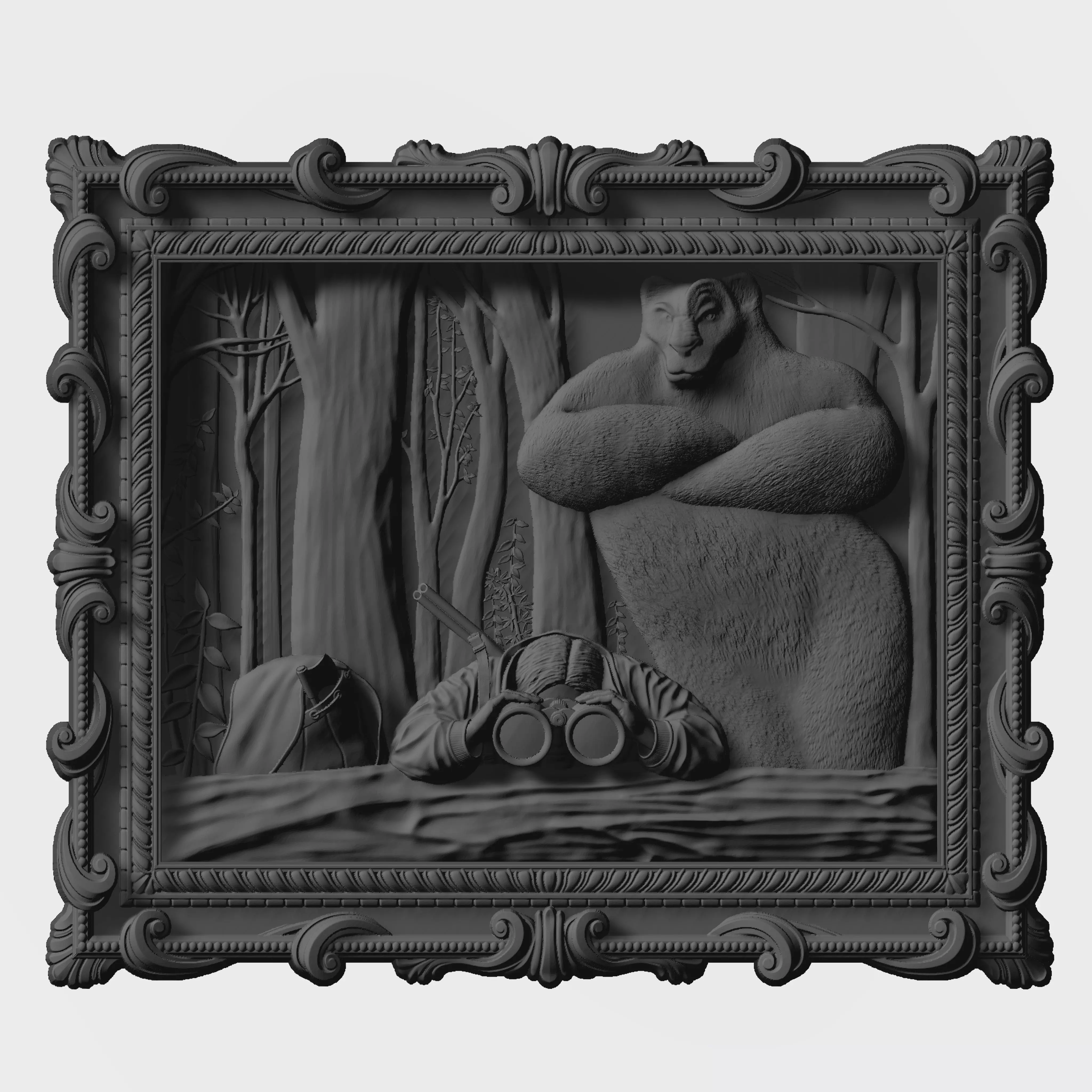 BEAR HUNTER RELIEF 3D model_0