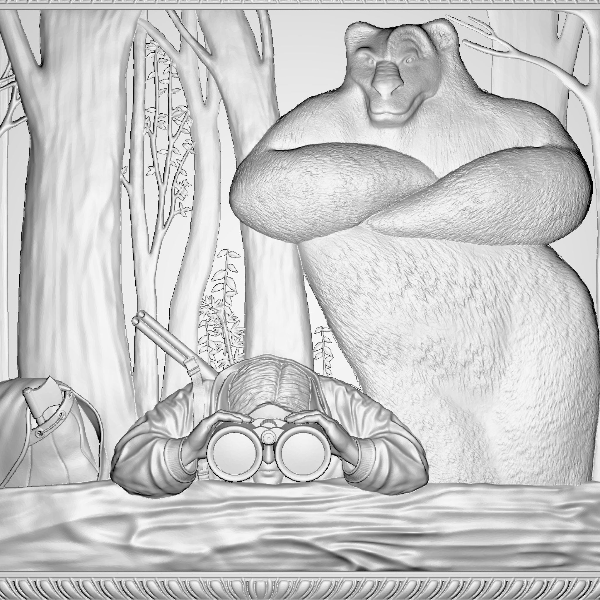 BEAR HUNTER RELIEF 3D model_14