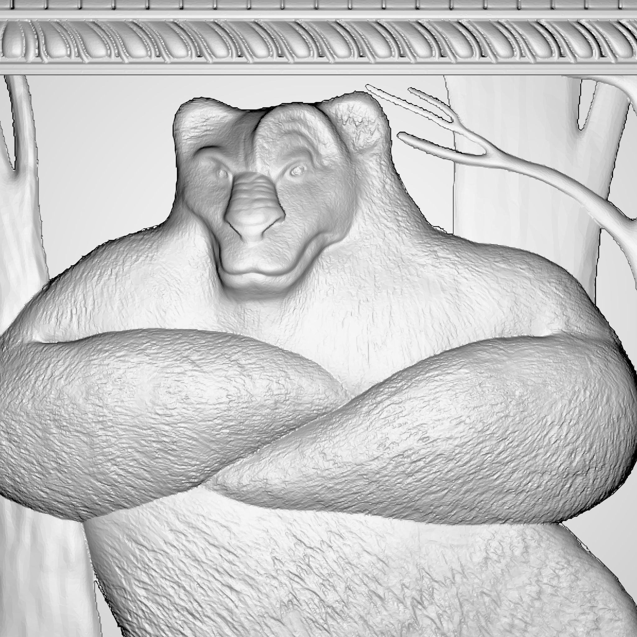 BEAR HUNTER RELIEF 3D model_3