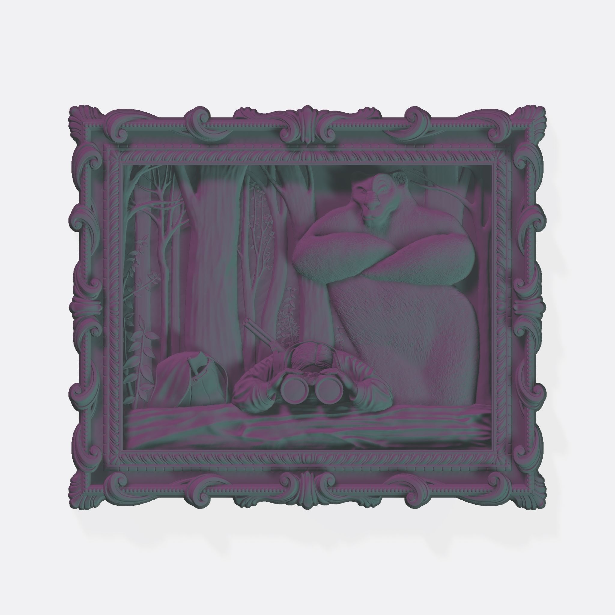 BEAR HUNTER RELIEF 3D model_1