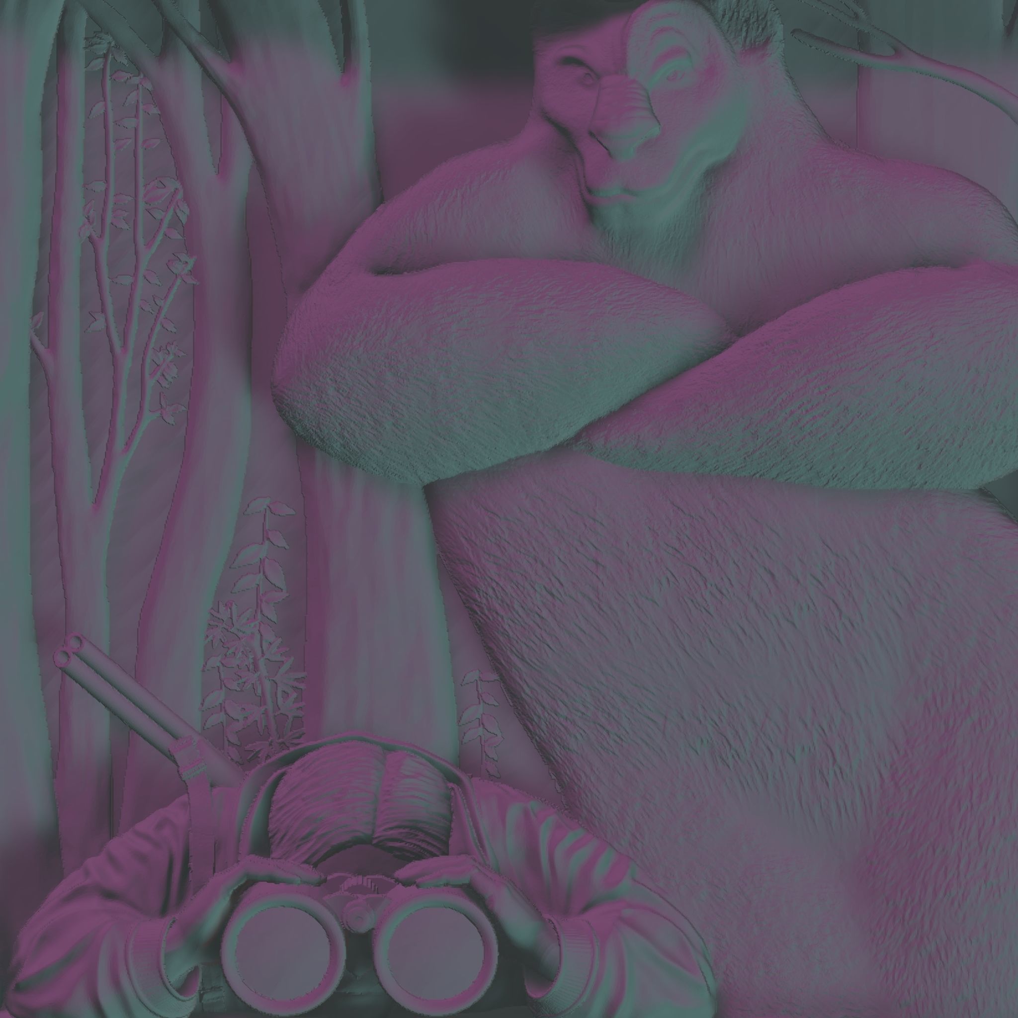 BEAR HUNTER RELIEF 3D model_13