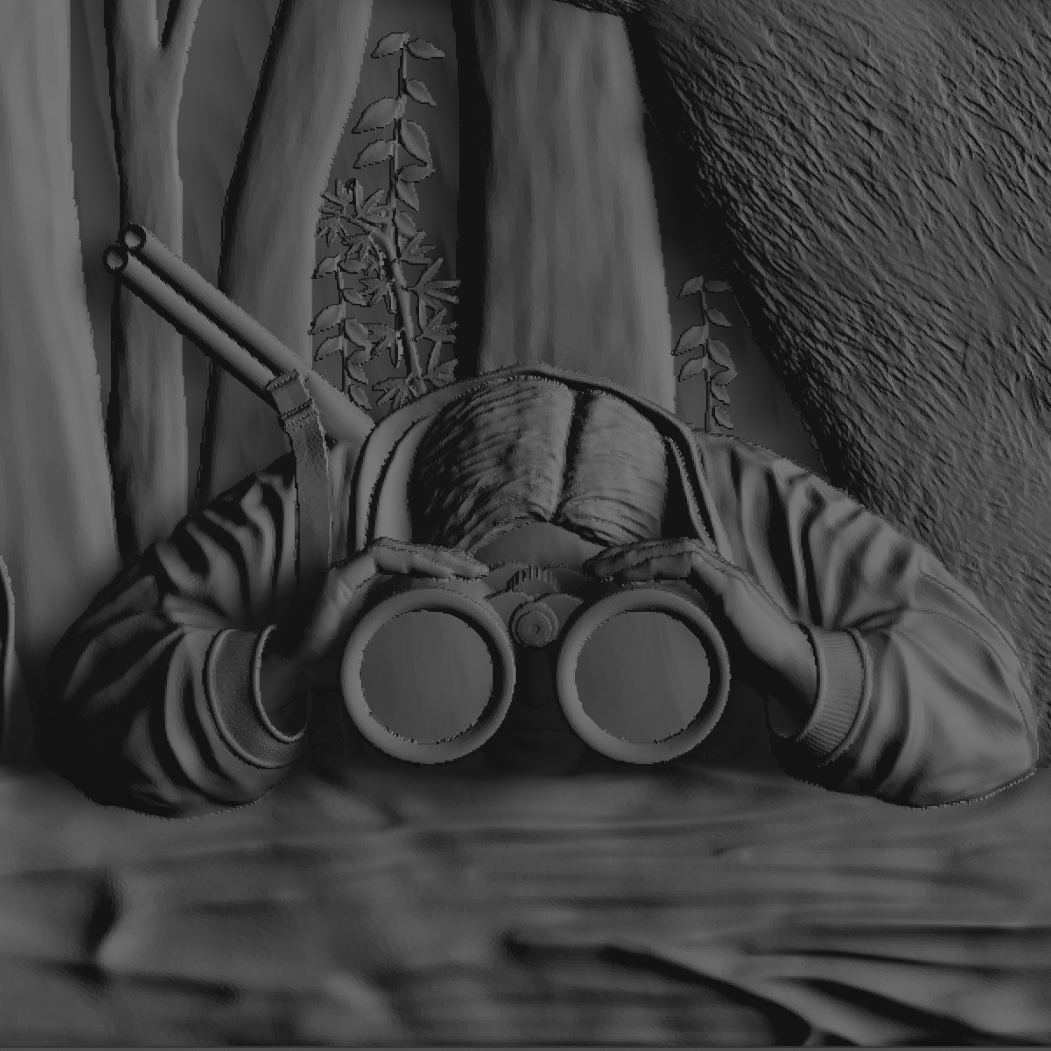 BEAR HUNTER RELIEF 3D model_17