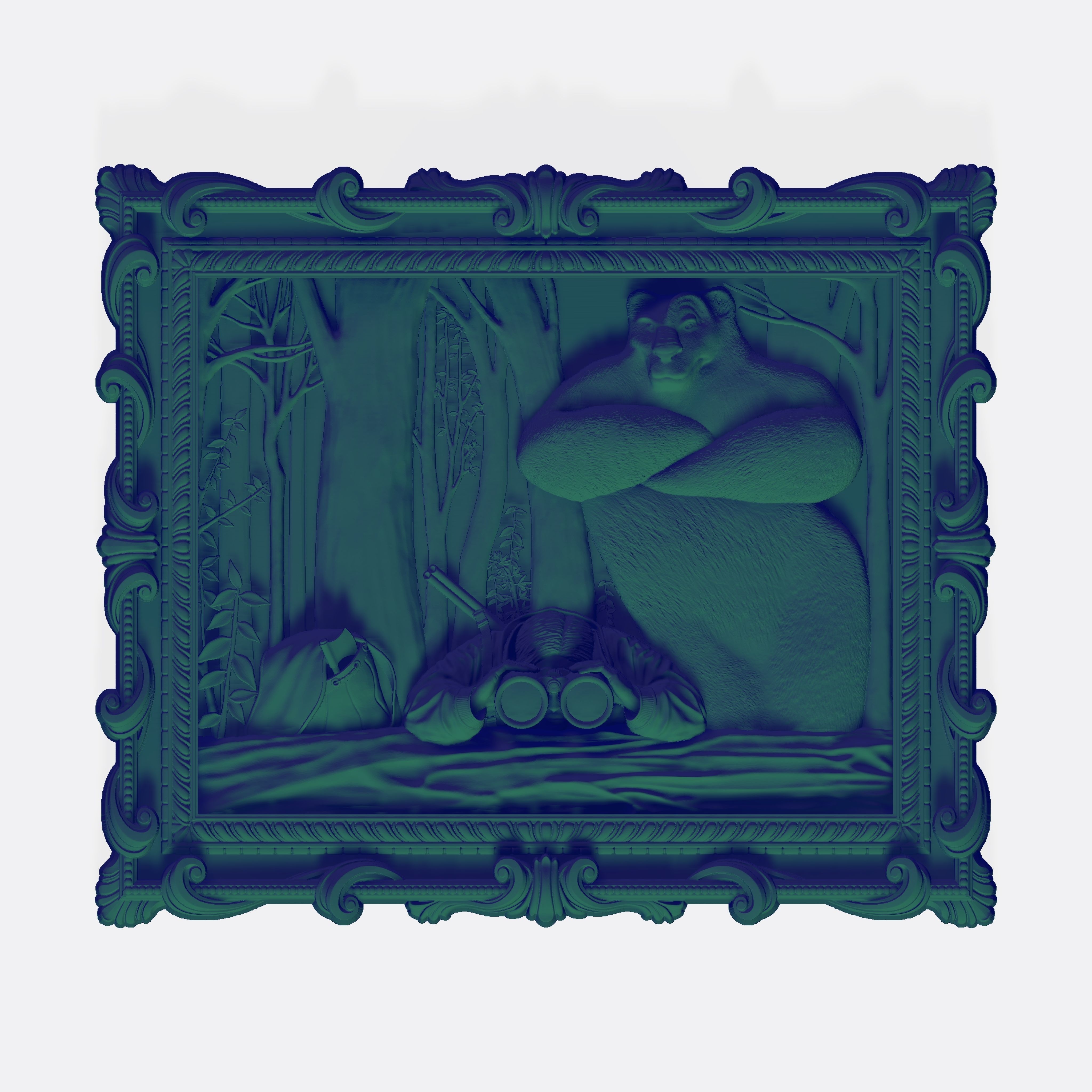 BEAR HUNTER RELIEF 3D model_12
