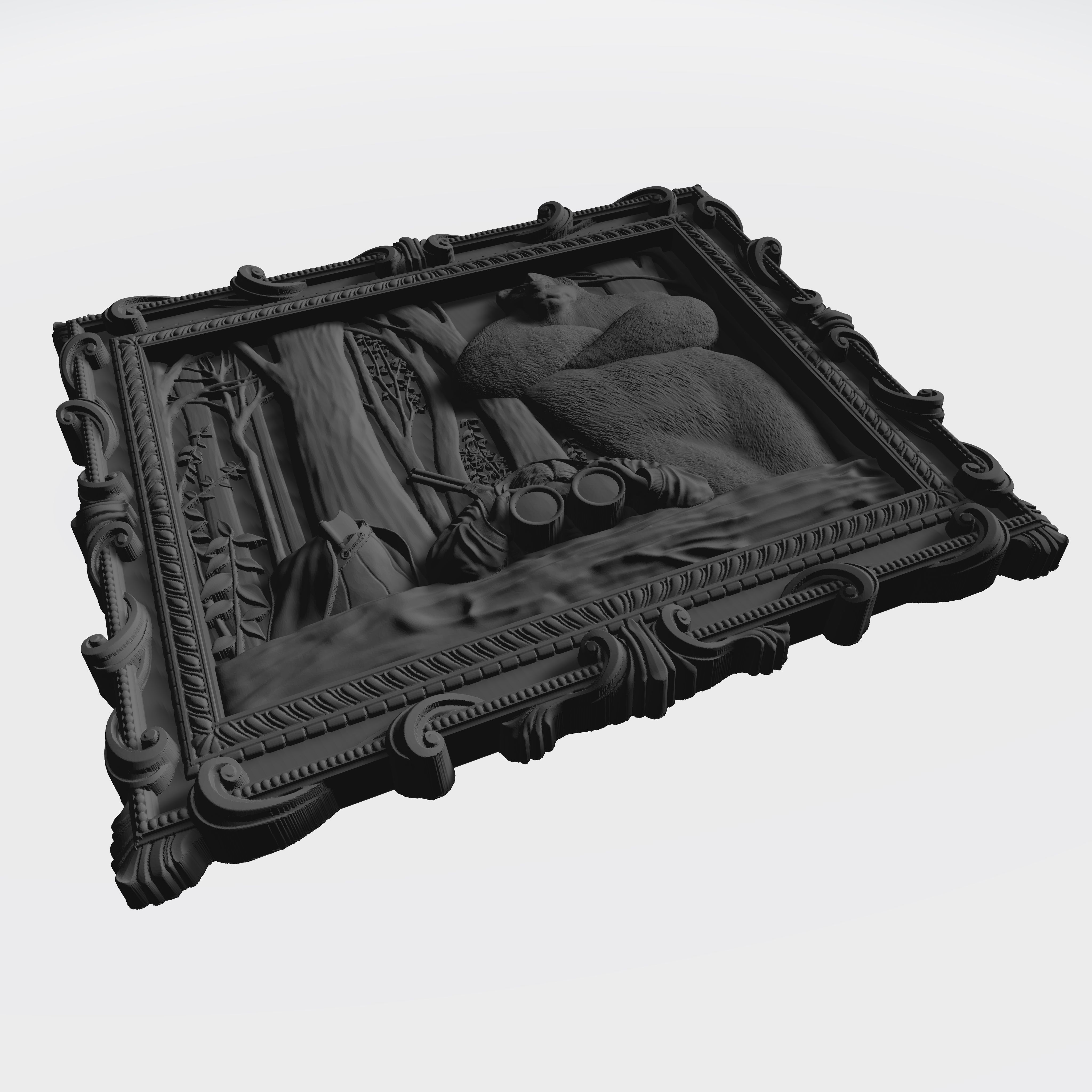 BEAR HUNTER RELIEF 3D model_5