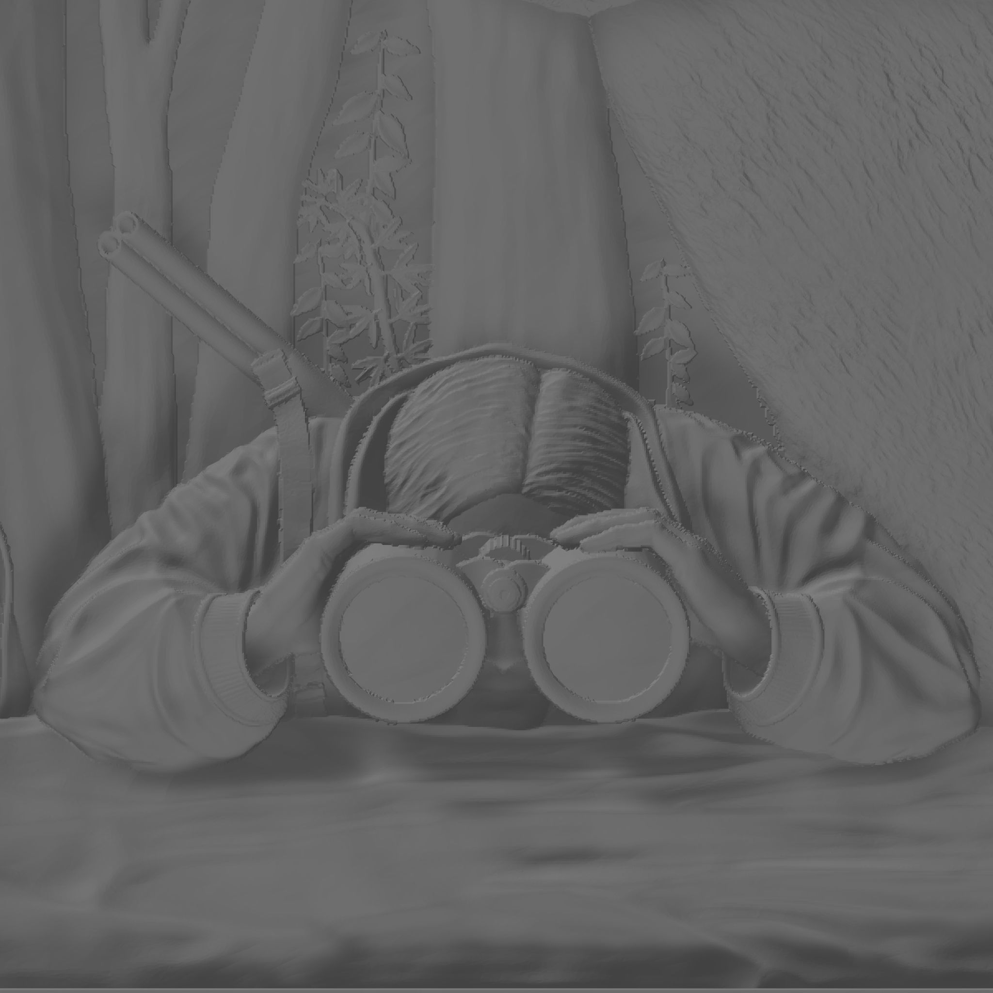 BEAR HUNTER RELIEF 3D model_16